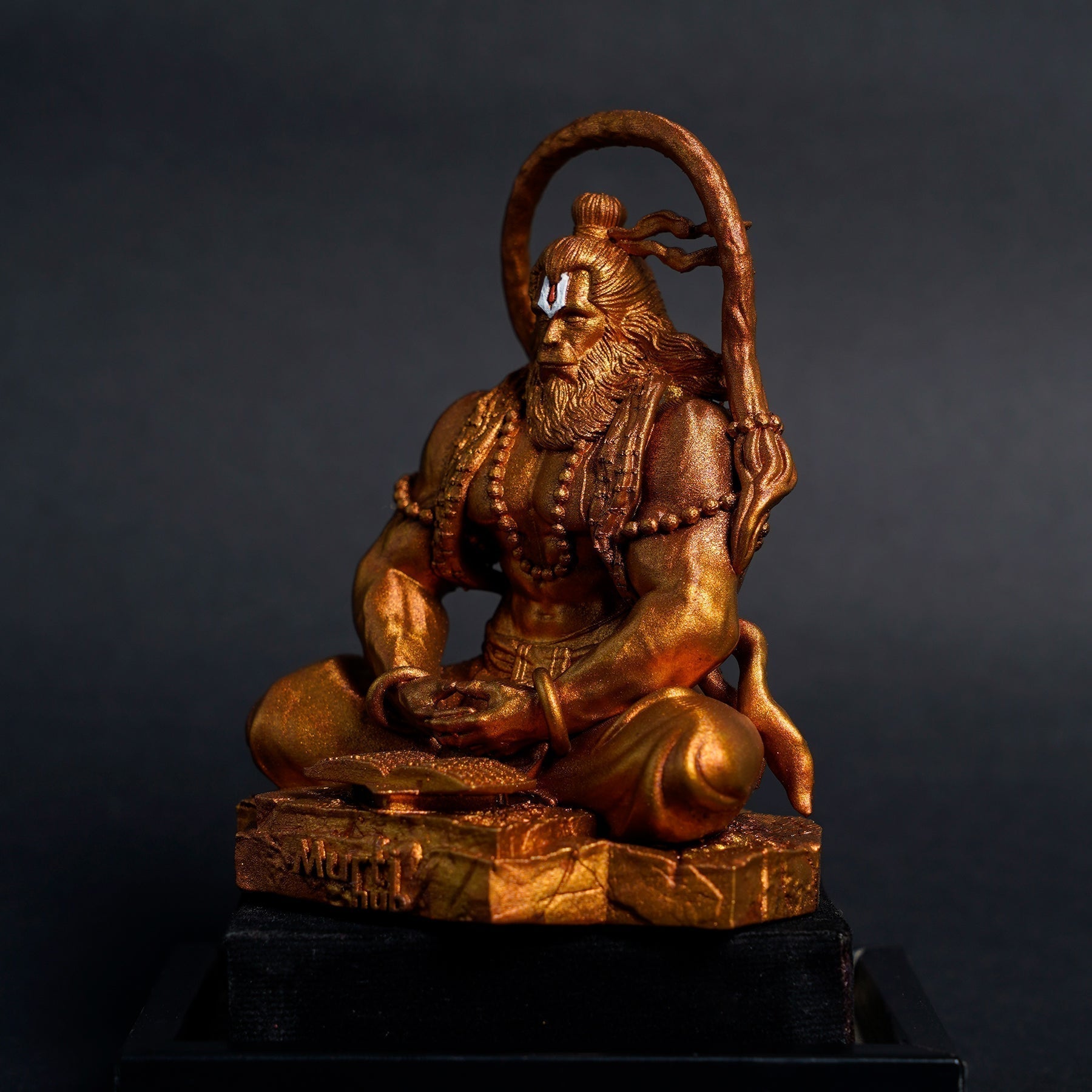 Pavan Sut Hanuman Ji — The Road Guardian | Matte Finish | Seated Blessing Idol for Car Dashboard