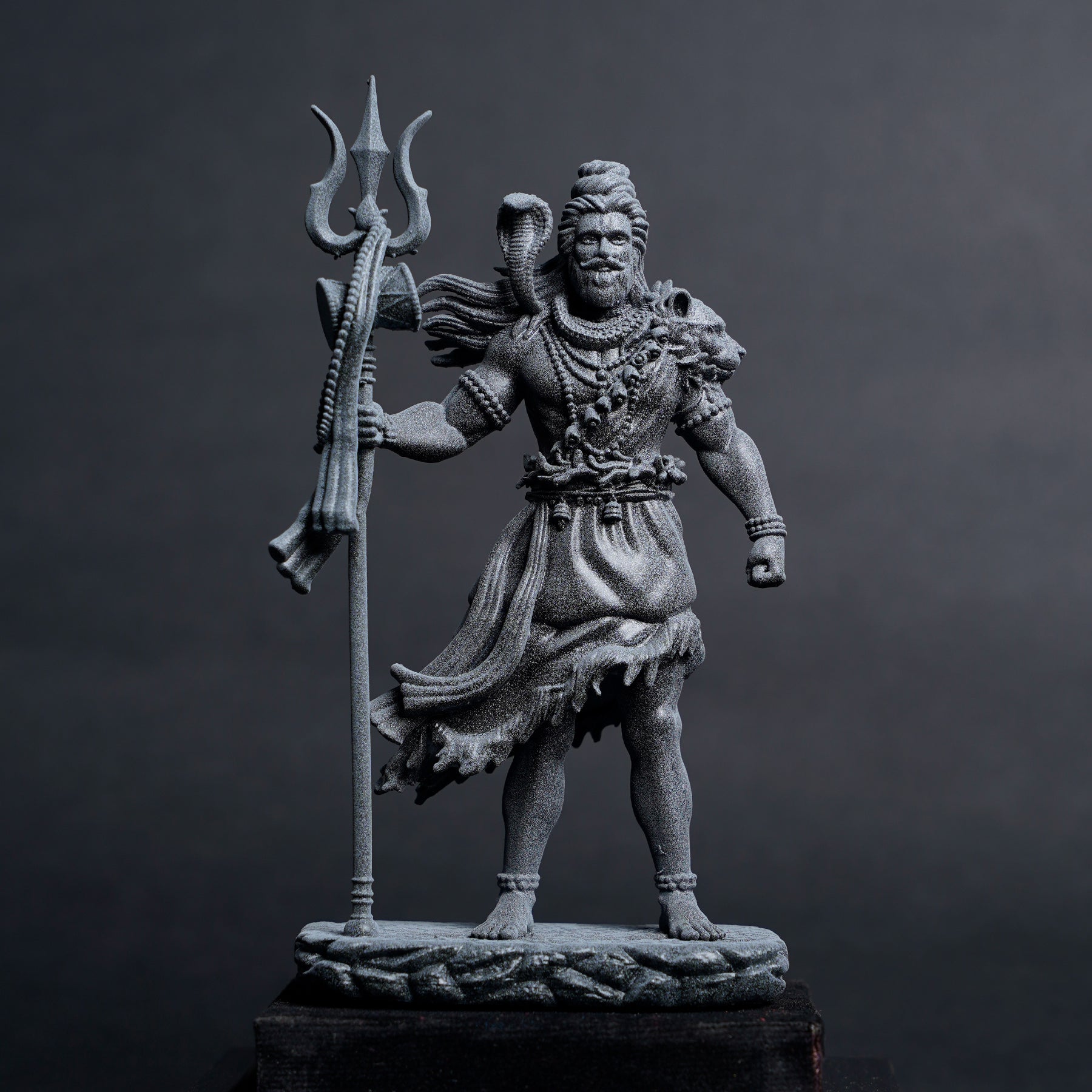 Shiva — The Protector | Standing Mahadev Idol for Car Dashboard | Antique Gold