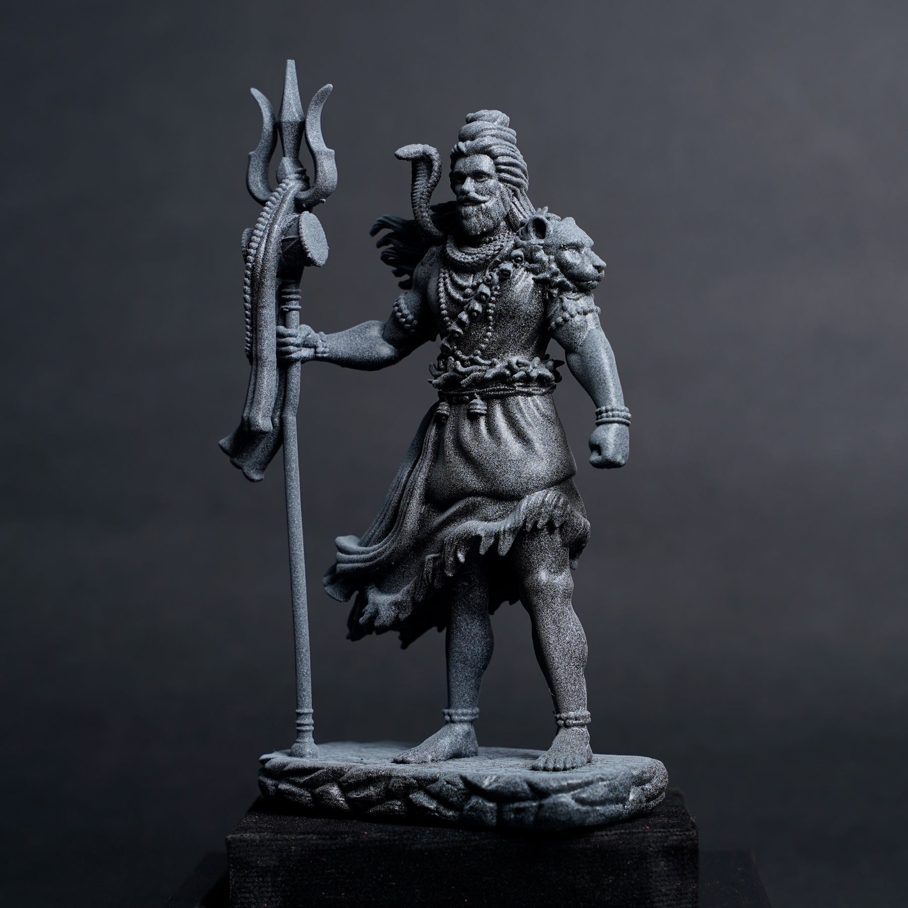 Shiva — The Protector | Standing Mahadev Idol for Car Dashboard | Antique Gold