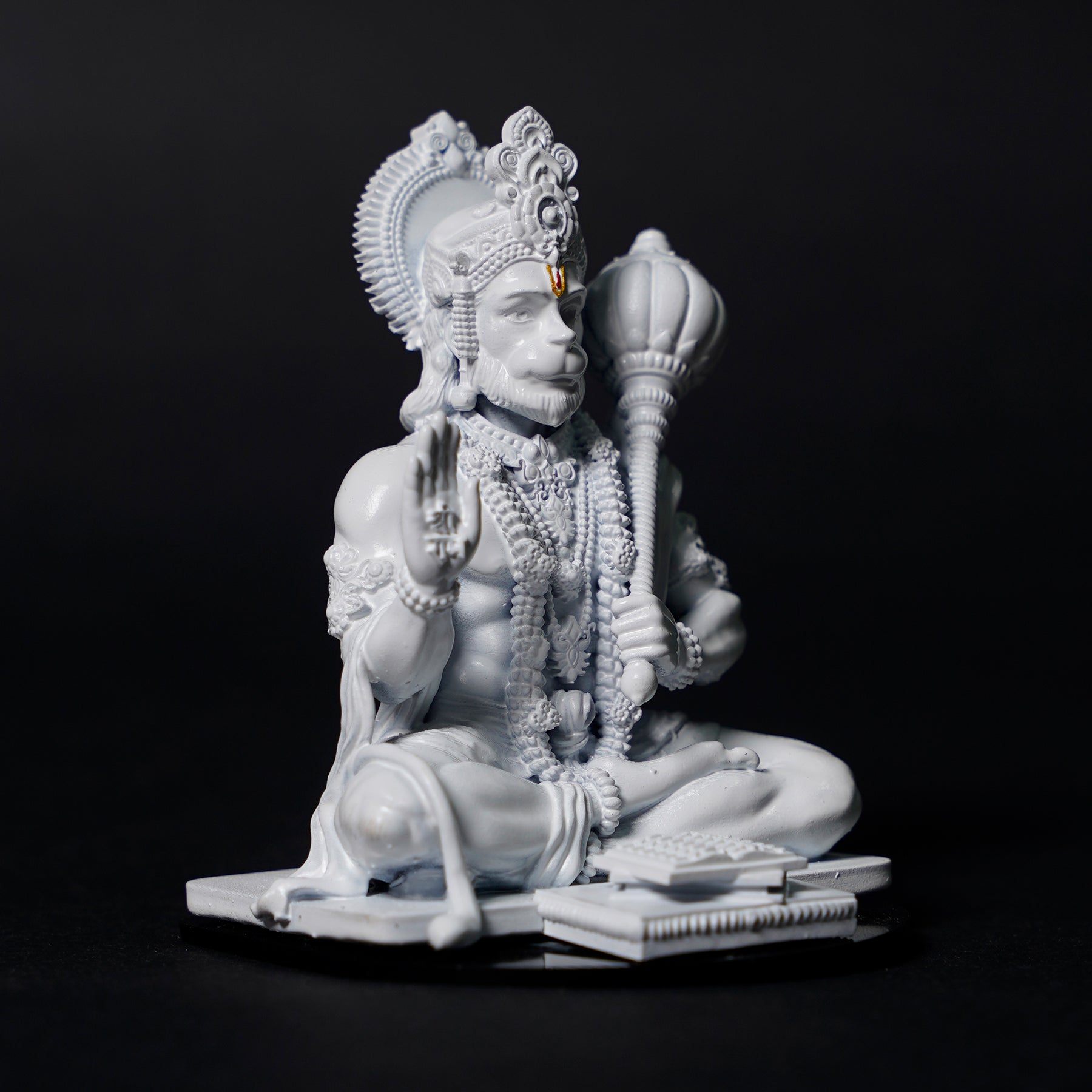 Lord Hanuman Ji — Seated Blessing Idol | Gold Finish | Car Dashboard