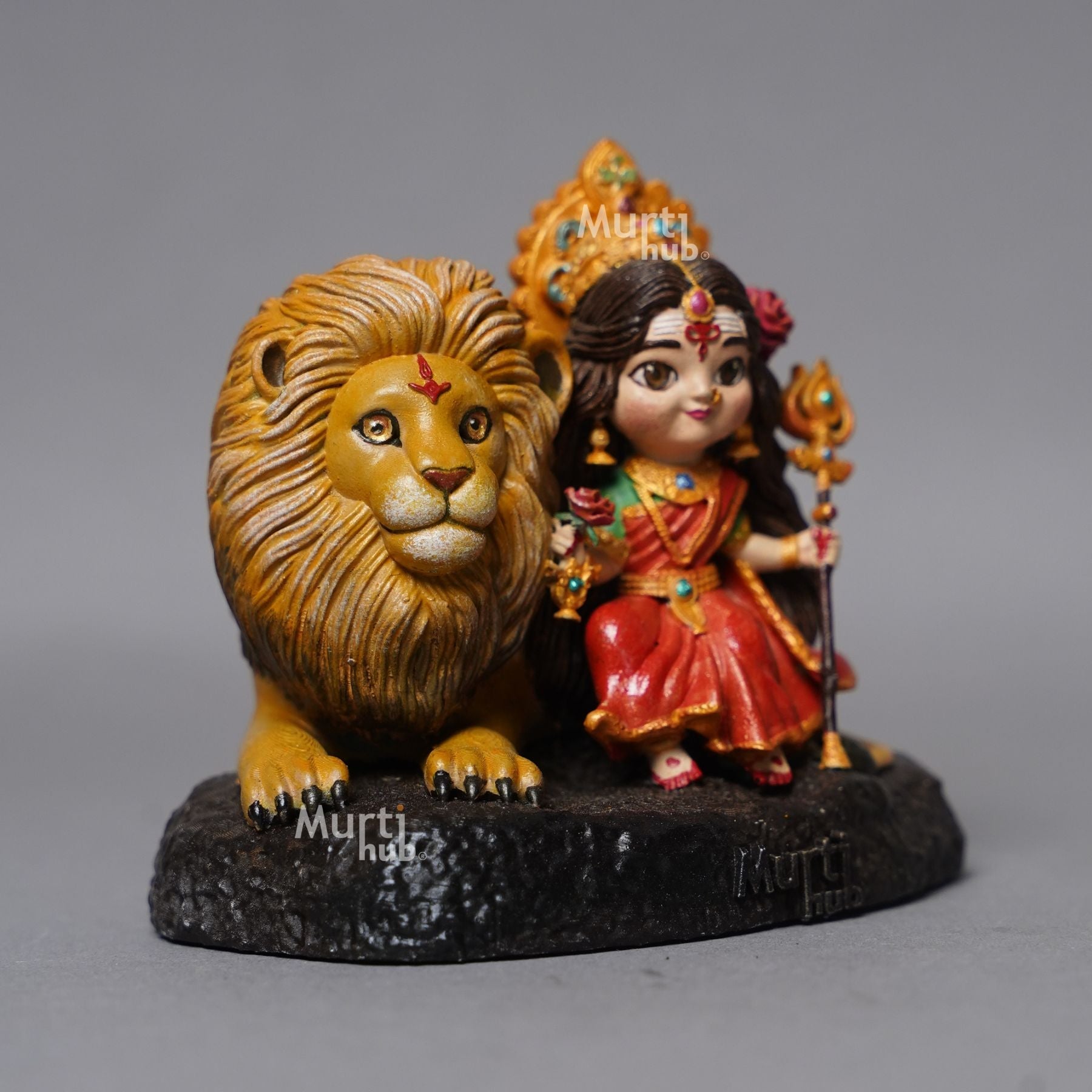 Maa Durga with Lion β The Fierce Protector Hand painted