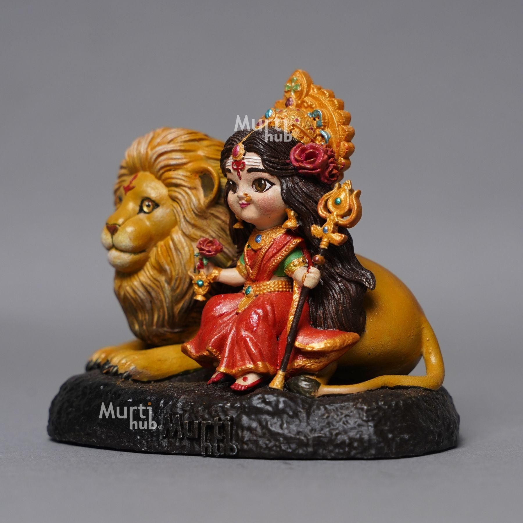 Maa Durga with Lion β The Fierce Protector Hand painted