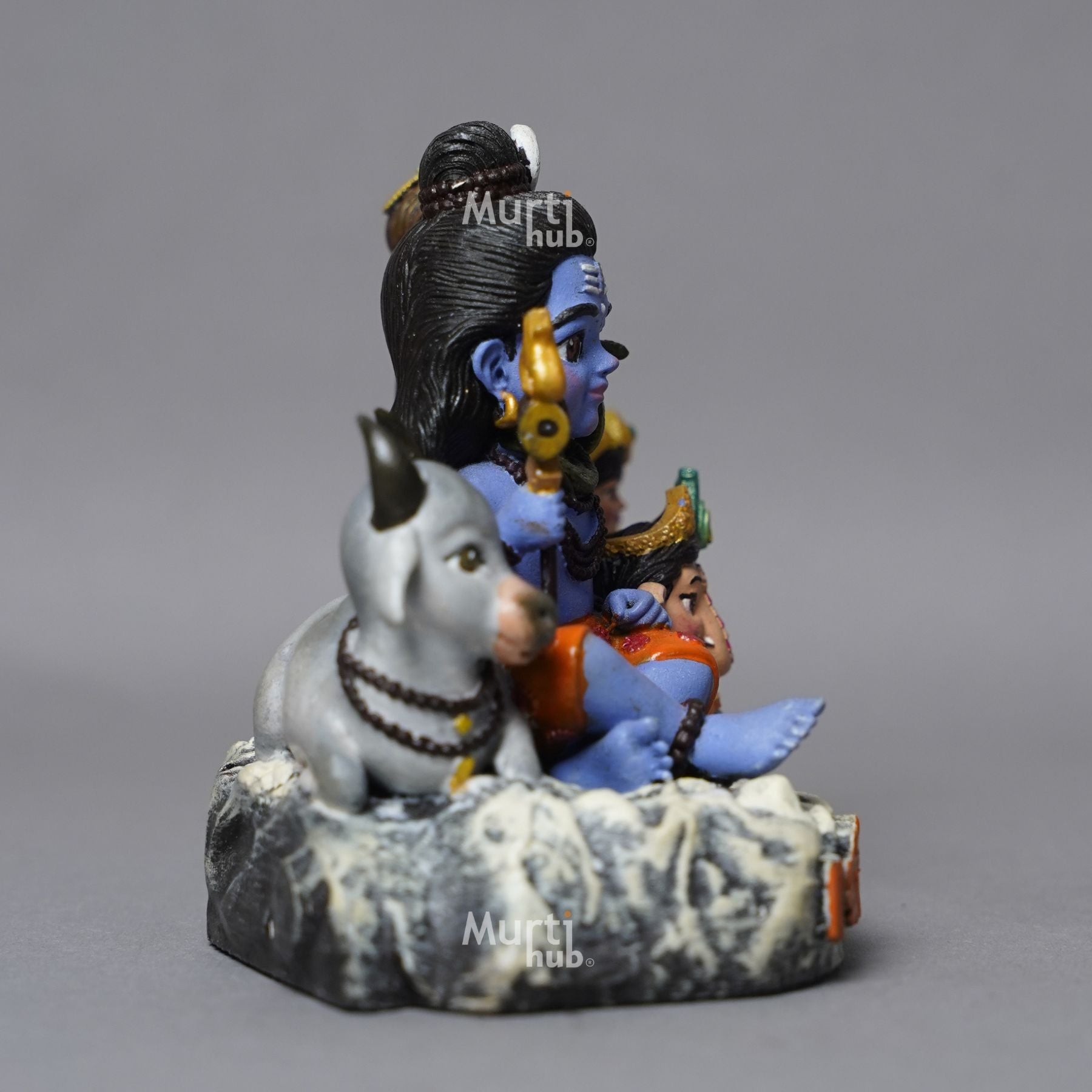 Shiv Parivar — Divine Harmony | Hand-Painted Shiva, Parvati, Ganesha & Kartikeya Idol