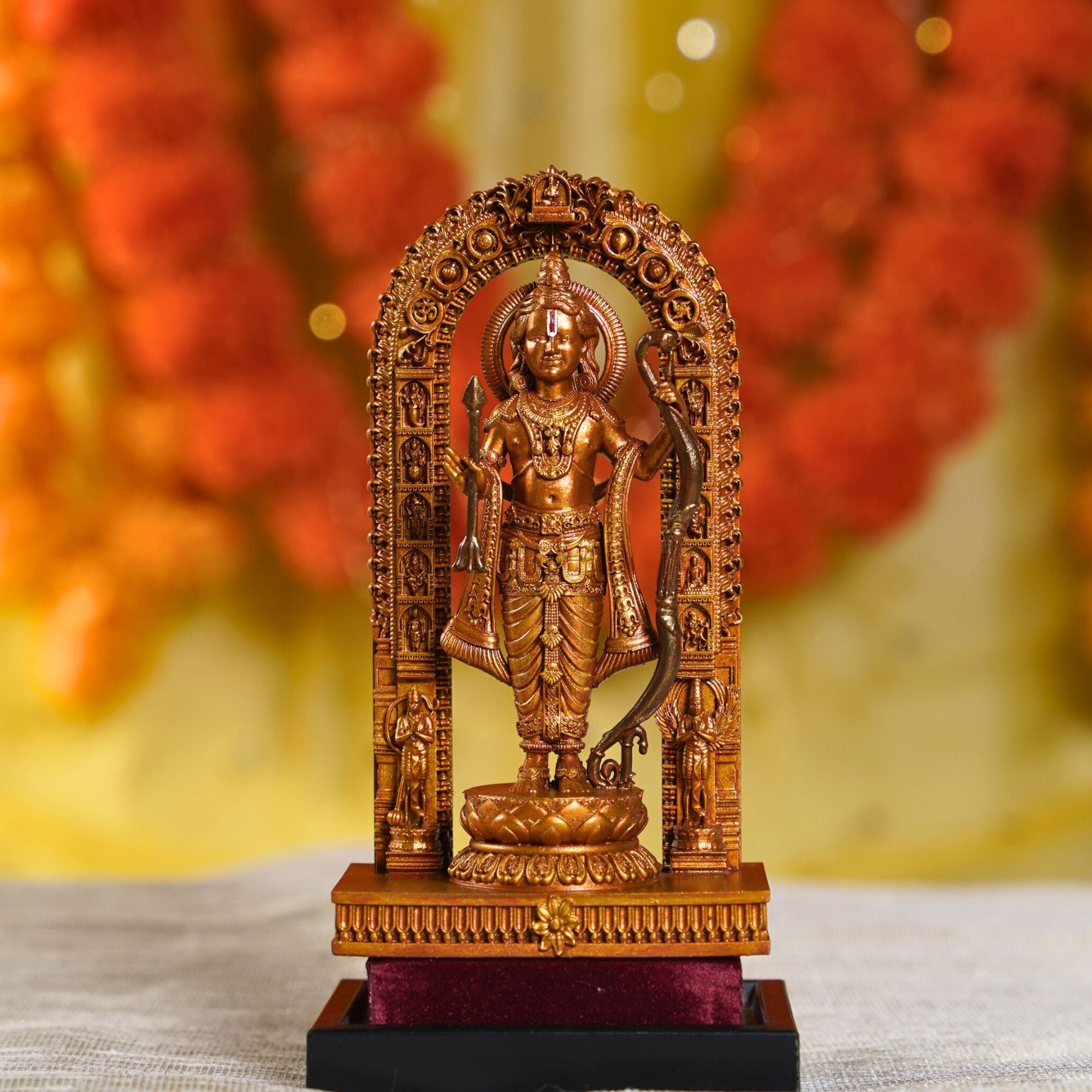 Ram Lalla Ayodhya Idol – Antique Gold | Car Dashboard & Home Mandir | Murtihub