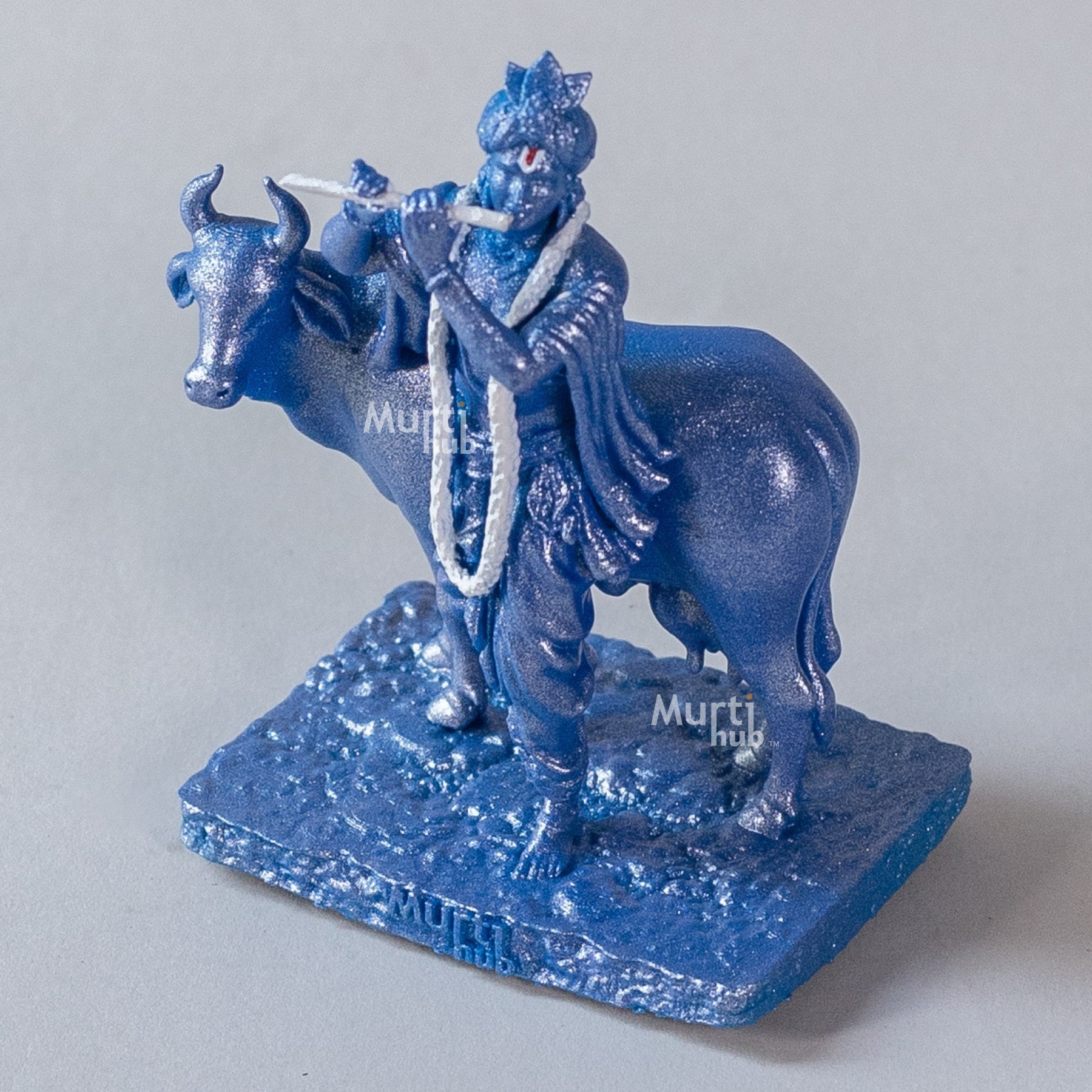Krishna with Cow Antique gold