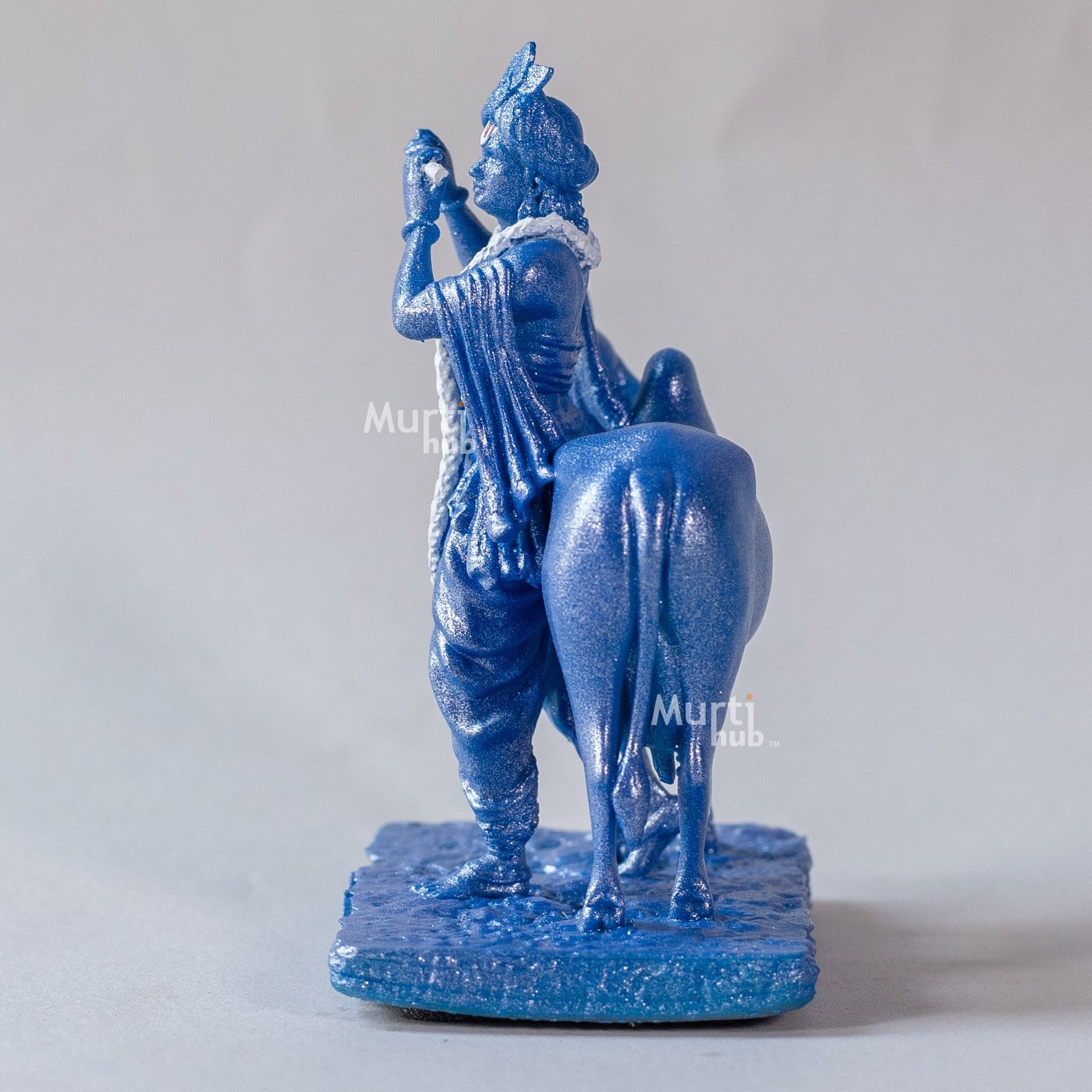Krishna with Cow Rama Blue