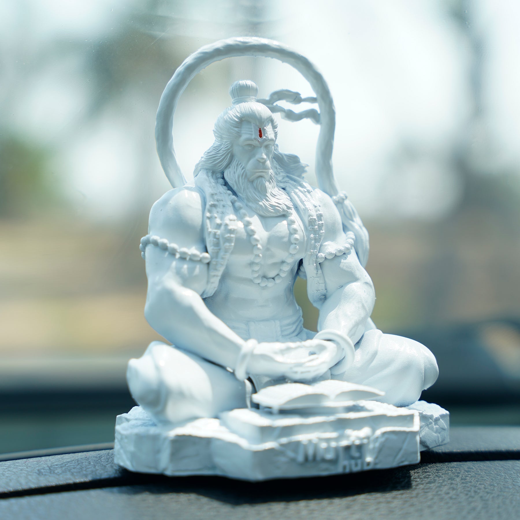 Pavan Sut Hanuman Ji — The Road Guardian | Matte Finish | Seated Blessing Idol for Car Dashboard