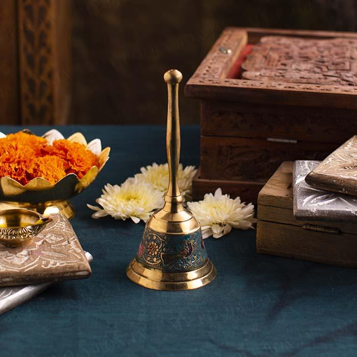 Handcrafted Brass Peacock Pooja Bell