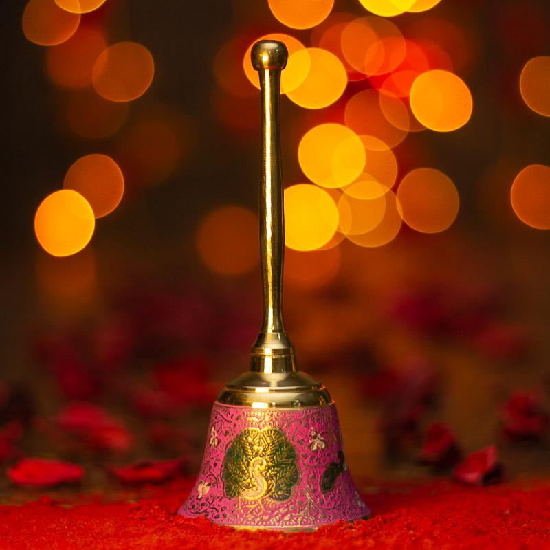 Handcrafted Purple Brass Pooja Bell