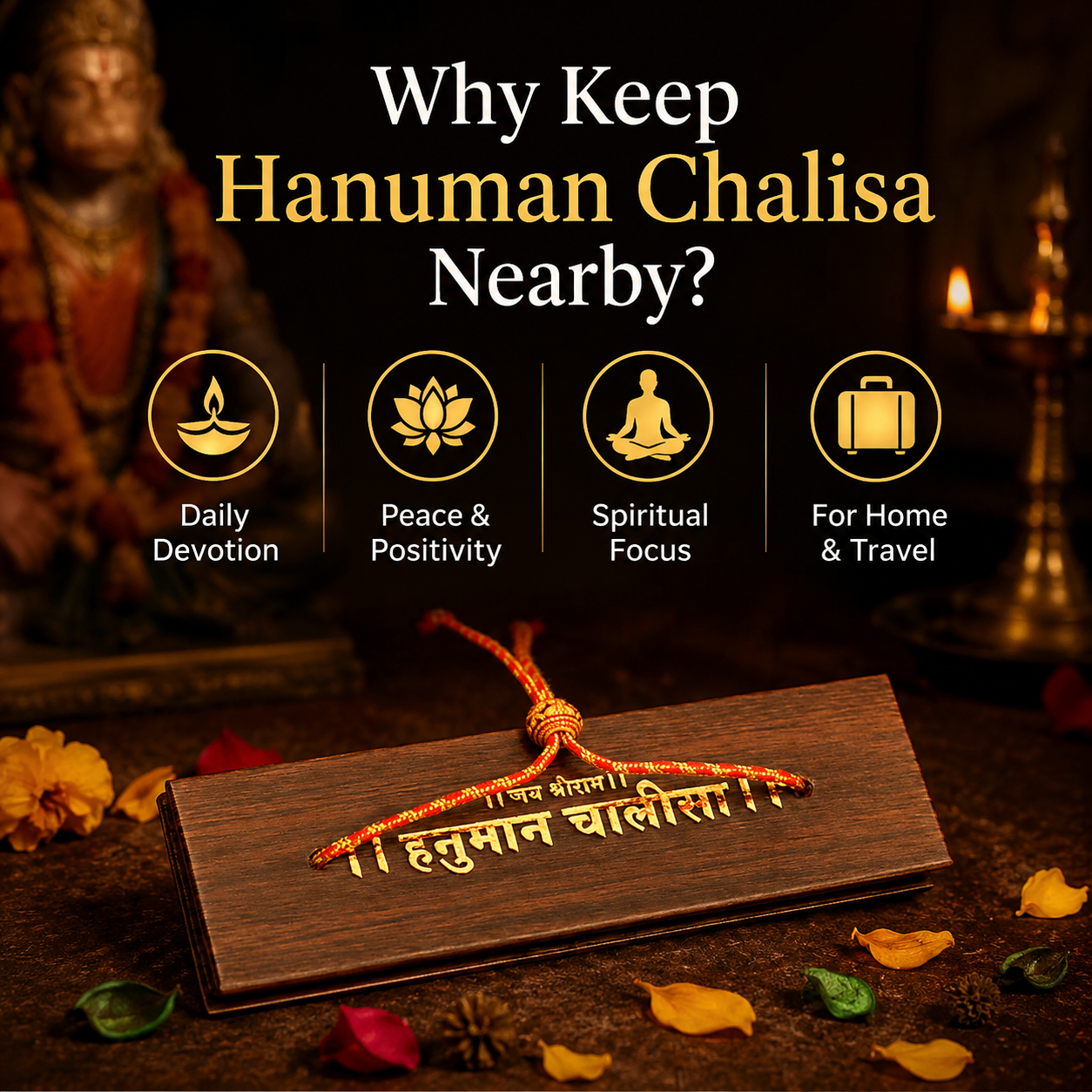 Miniature Wooden Hanuman Chalisa Book (1.8 inches)