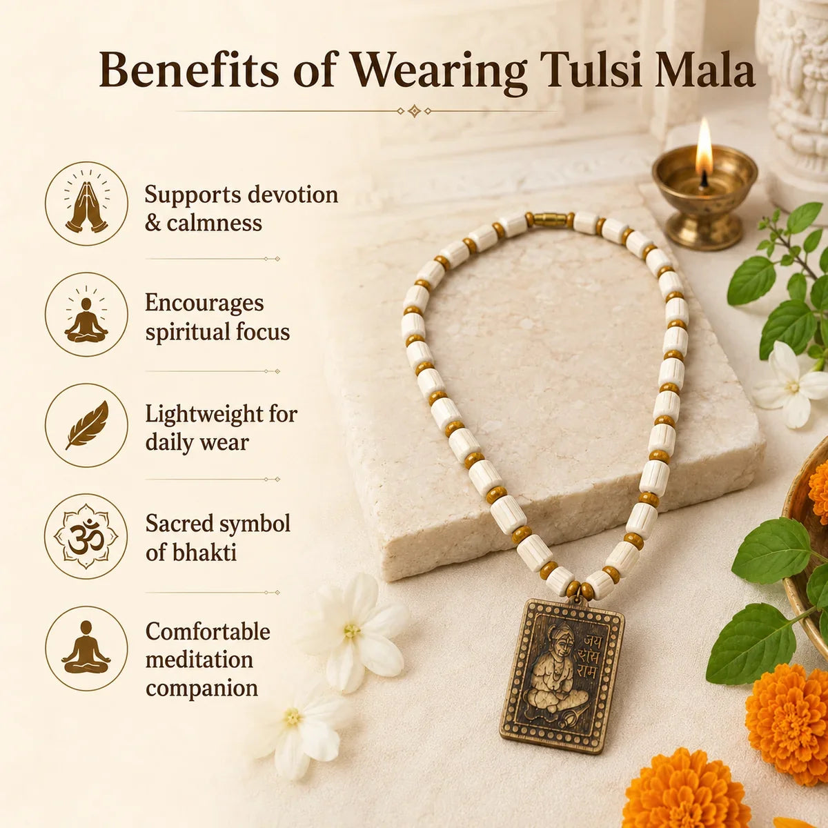 Hanuman ji Tulsi mala with Hanuman Chalisa