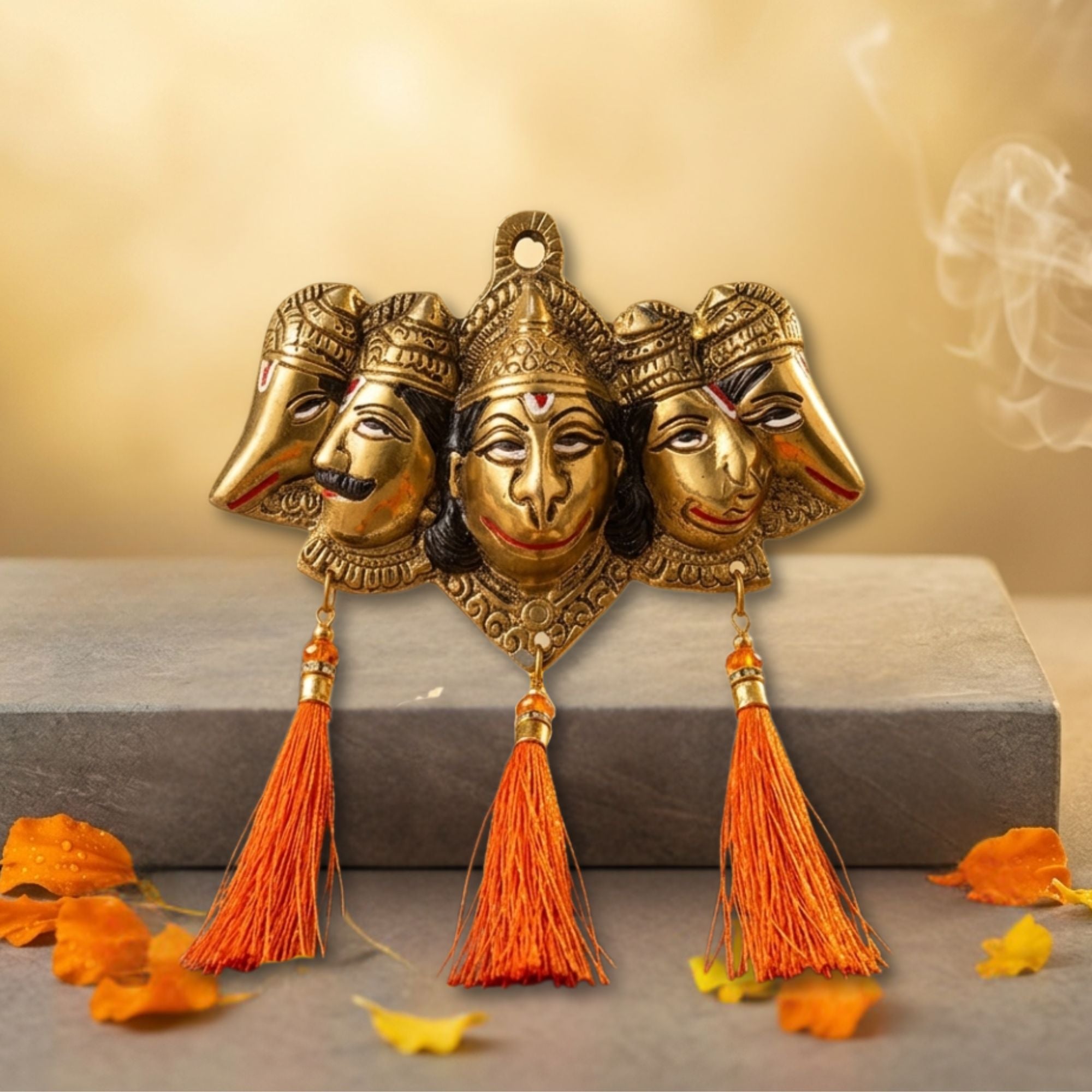 Panchmukhi Hanuman Wall Hanging with Tassels β Vastu Door Decor for Home Entrance & Mandir