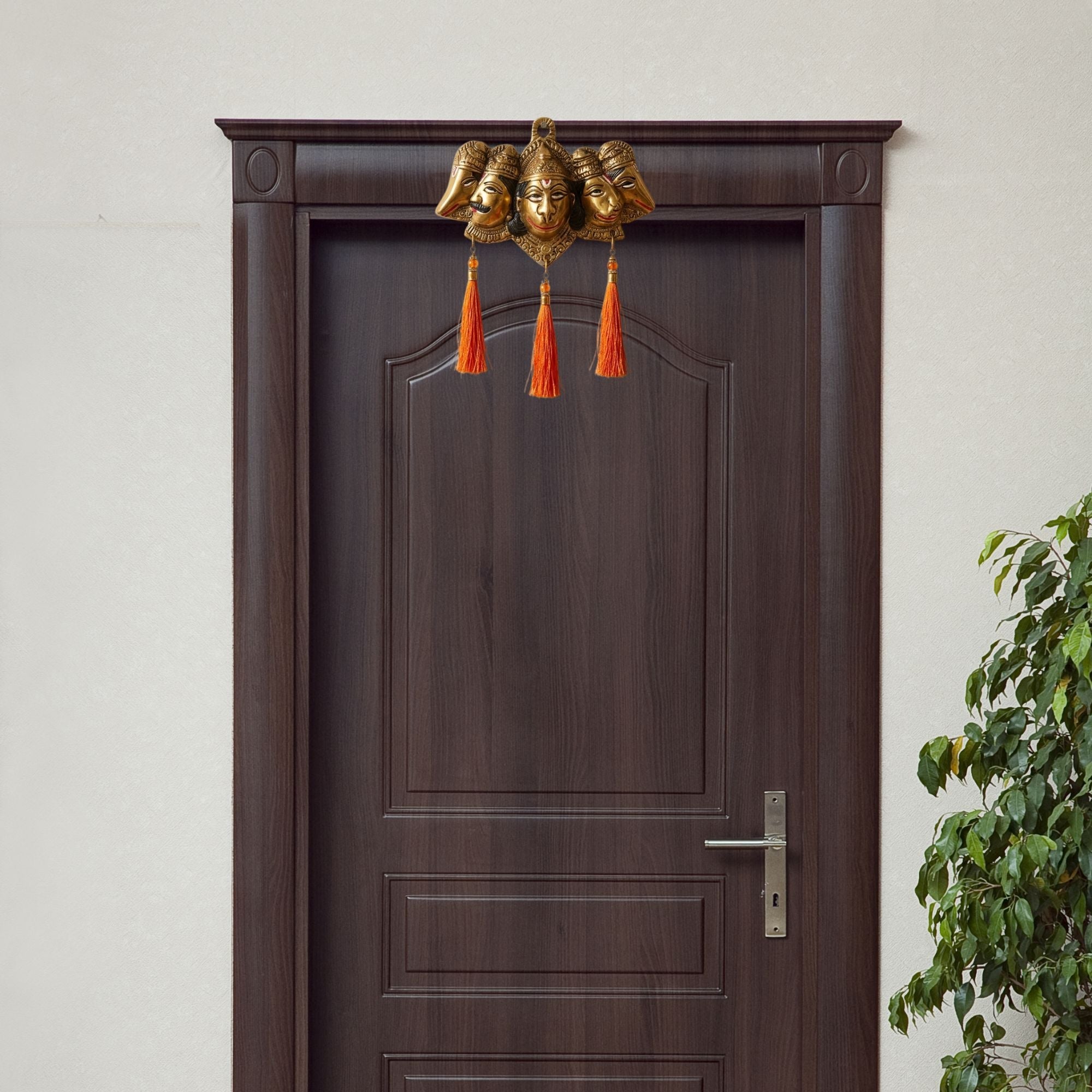 Panchmukhi Hanuman Wall Hanging with Tassels β Vastu Door Decor for Home Entrance & Mandir