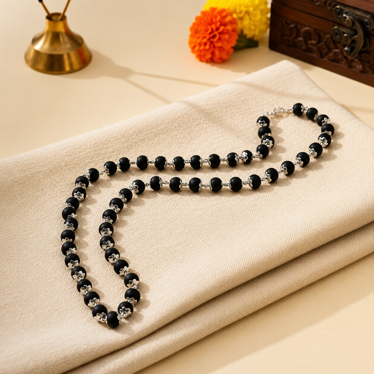 Karungali Devotional Kit (Karungali Mala + Karungali Bracelet + Japa Counter)