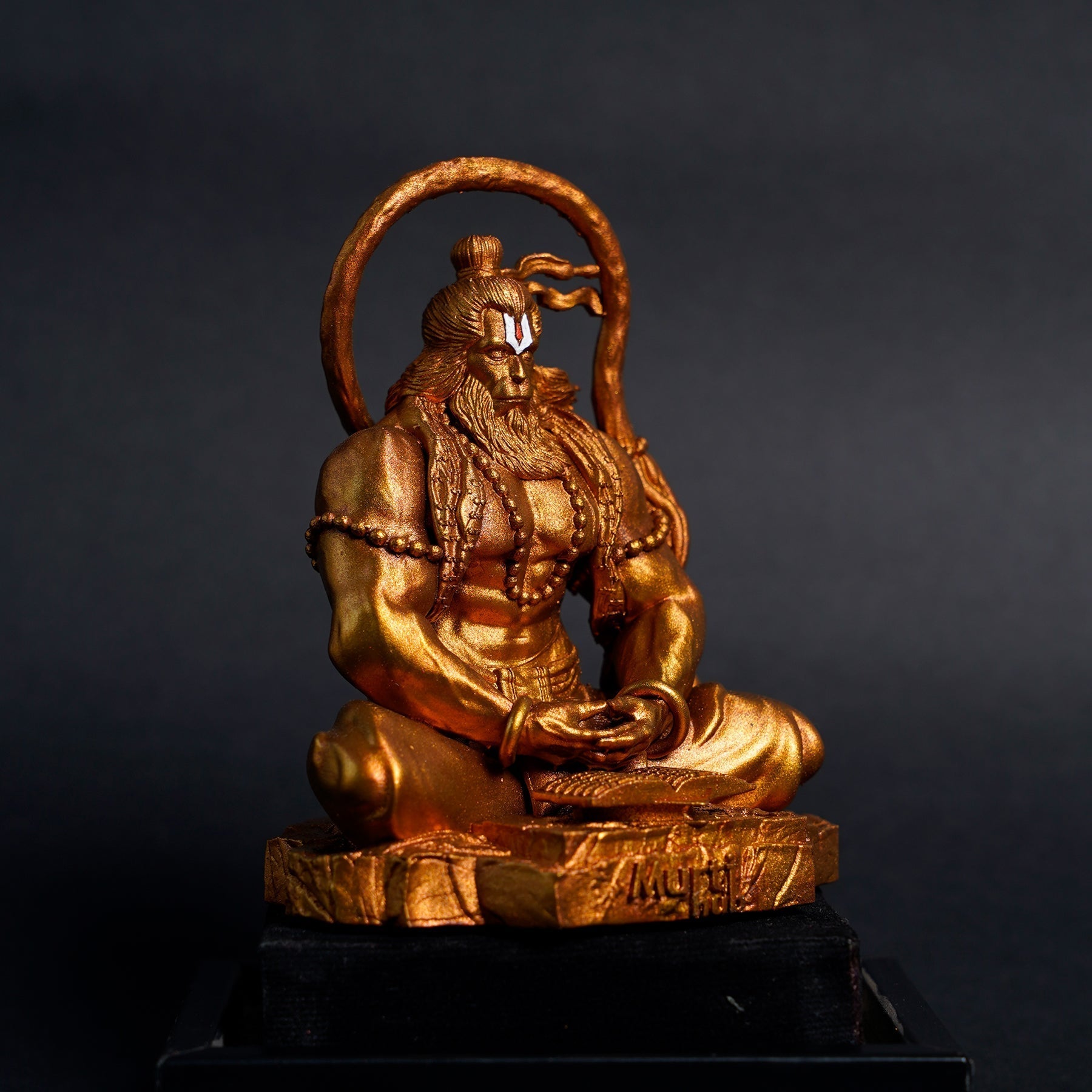 Pavan Sut Hanuman Ji — The Road Guardian | Copper Gold Finish | Car Dashboard Idol