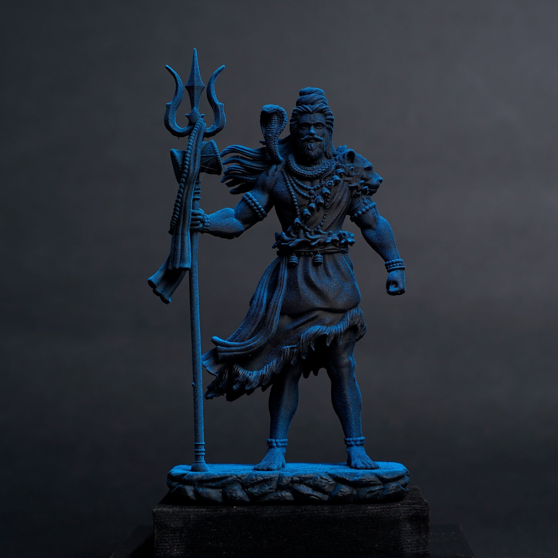 Shiva — The Protector | Standing Mahadev Idol for Car Dashboard | Antique Gold