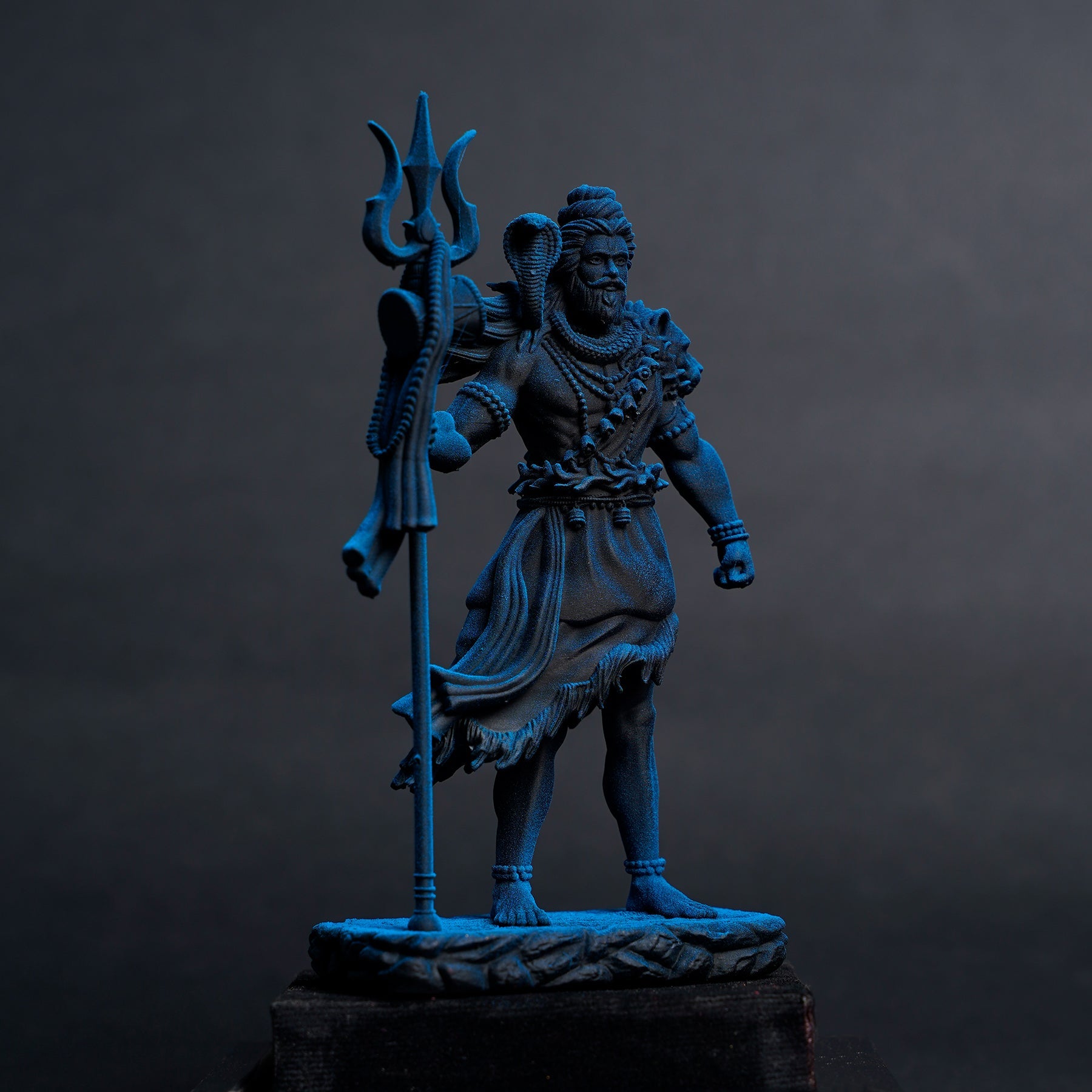 Shiva — The Protector | Standing Mahadev Idol for Car Dashboard | Antique Gold
