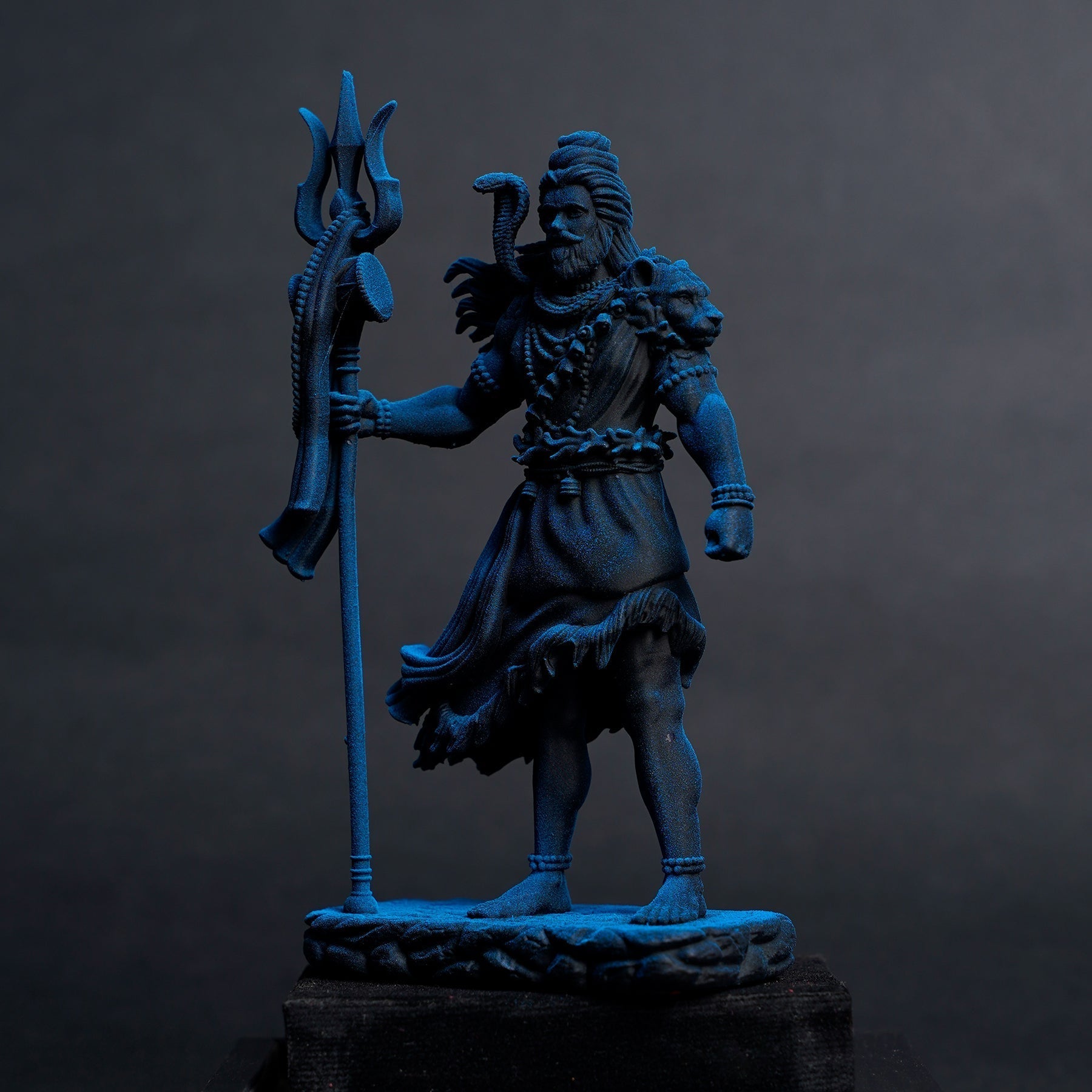 Shiva — The Protector | Standing Mahadev Idol for Car Dashboard | Blue