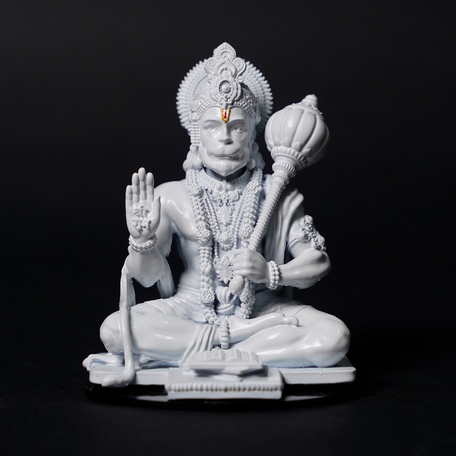 Lord Hanuman Ji — Seated Blessing Idol | Gold Finish | Car Dashboard