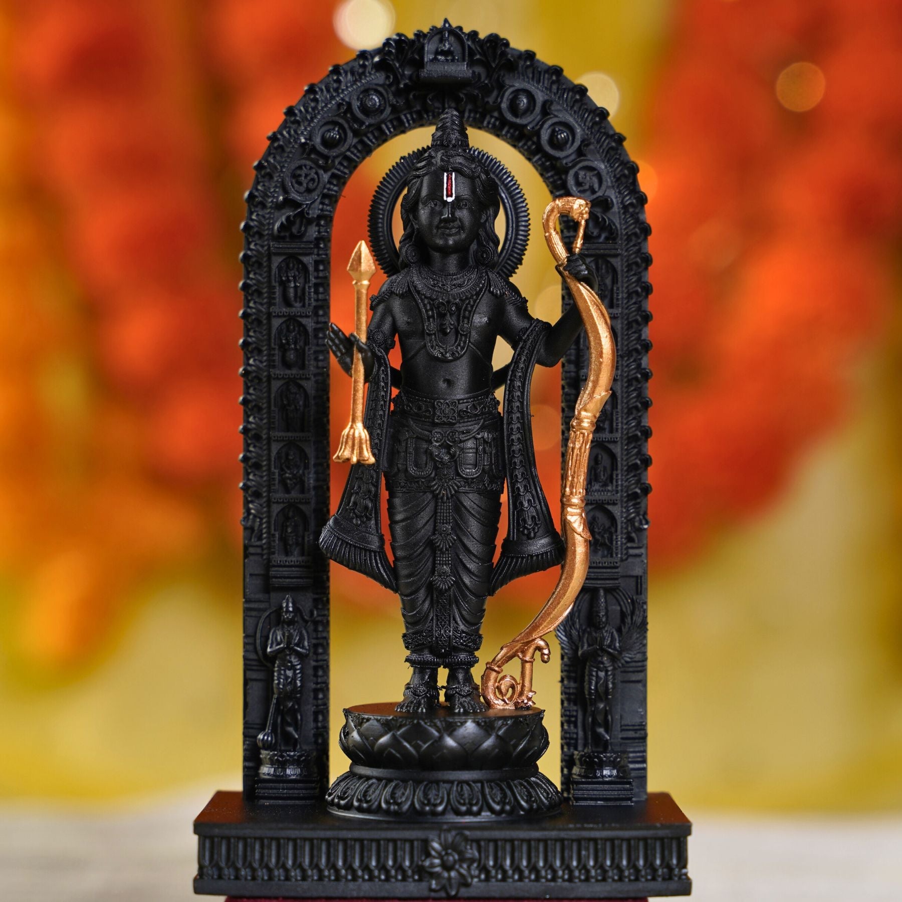 Ram Lalla Ayodhya Idol – Antique Gold | Car Dashboard & Home Mandir | Murtihub