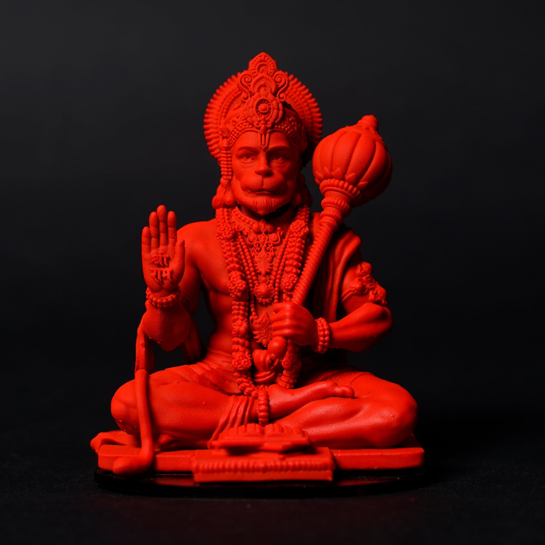 Lord Hanuman Ji — Seated Blessing Idol | Copper Gold Finish | Car Dashboard
