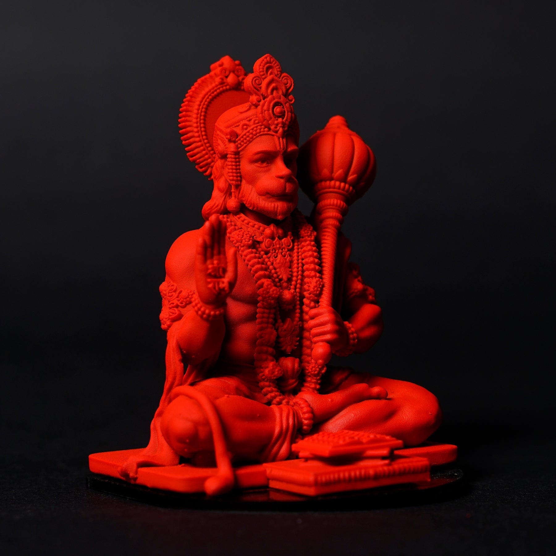 Lord Hanuman Ji — Seated Blessing Idol | Gold Finish | Car Dashboard