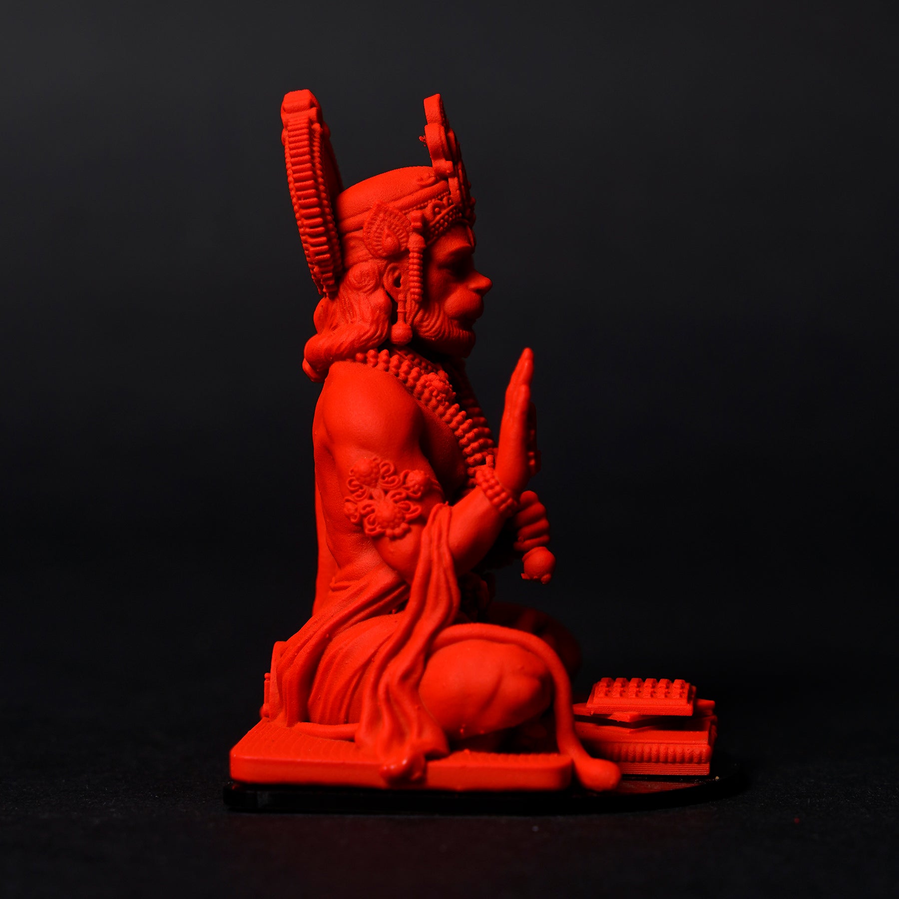 Lord Hanuman Ji — Seated Blessing Idol | Copper Gold Finish | Car Dashboard