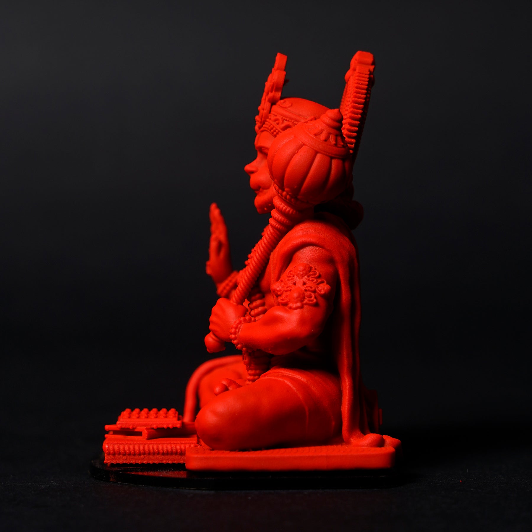 Lord Hanuman Ji — Seated Blessing Idol | Copper Gold Finish | Car Dashboard