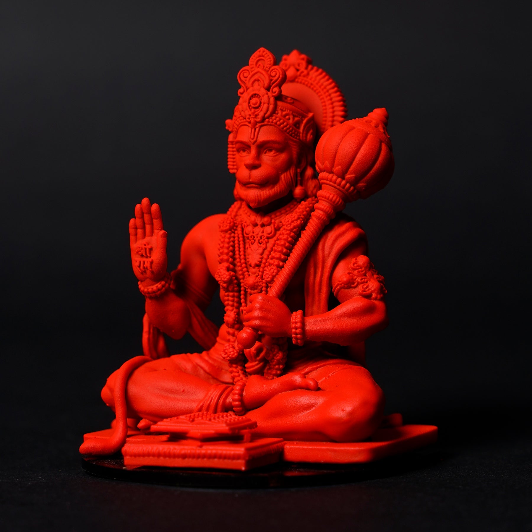 Lord Hanuman Ji — Seated Blessing Idol | Gold Finish | Car Dashboard