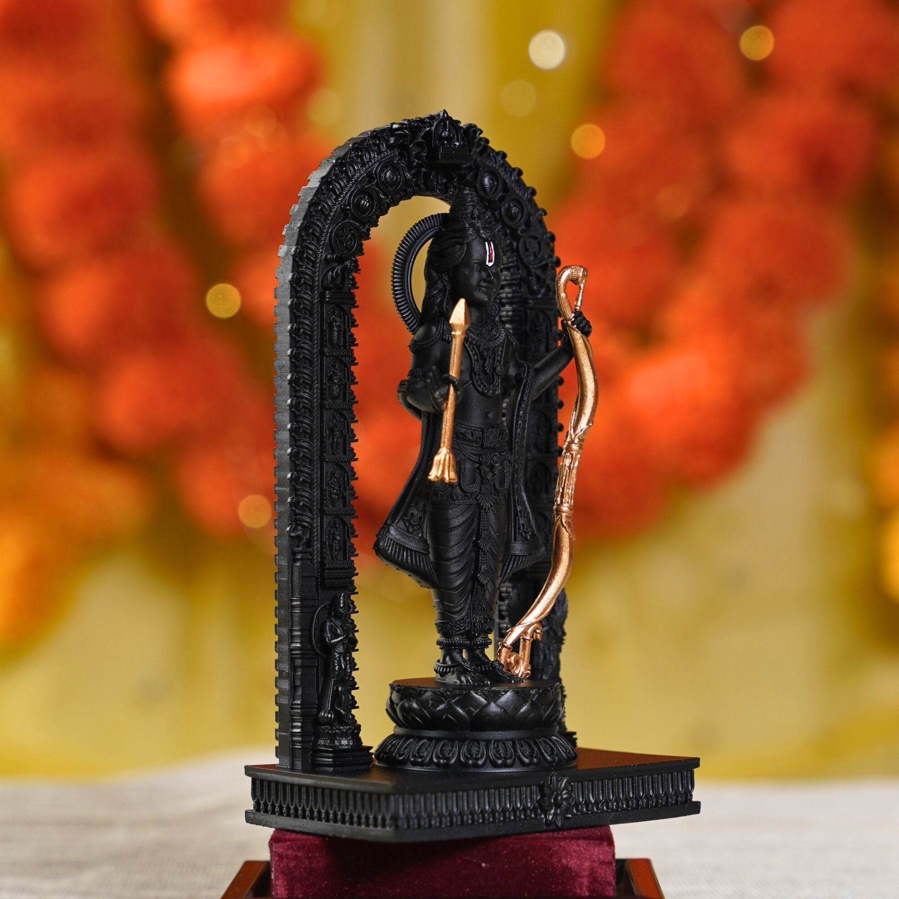 Ram Lalla Ayodhya Idol – Antique Gold | Car Dashboard & Home Mandir | Murtihub