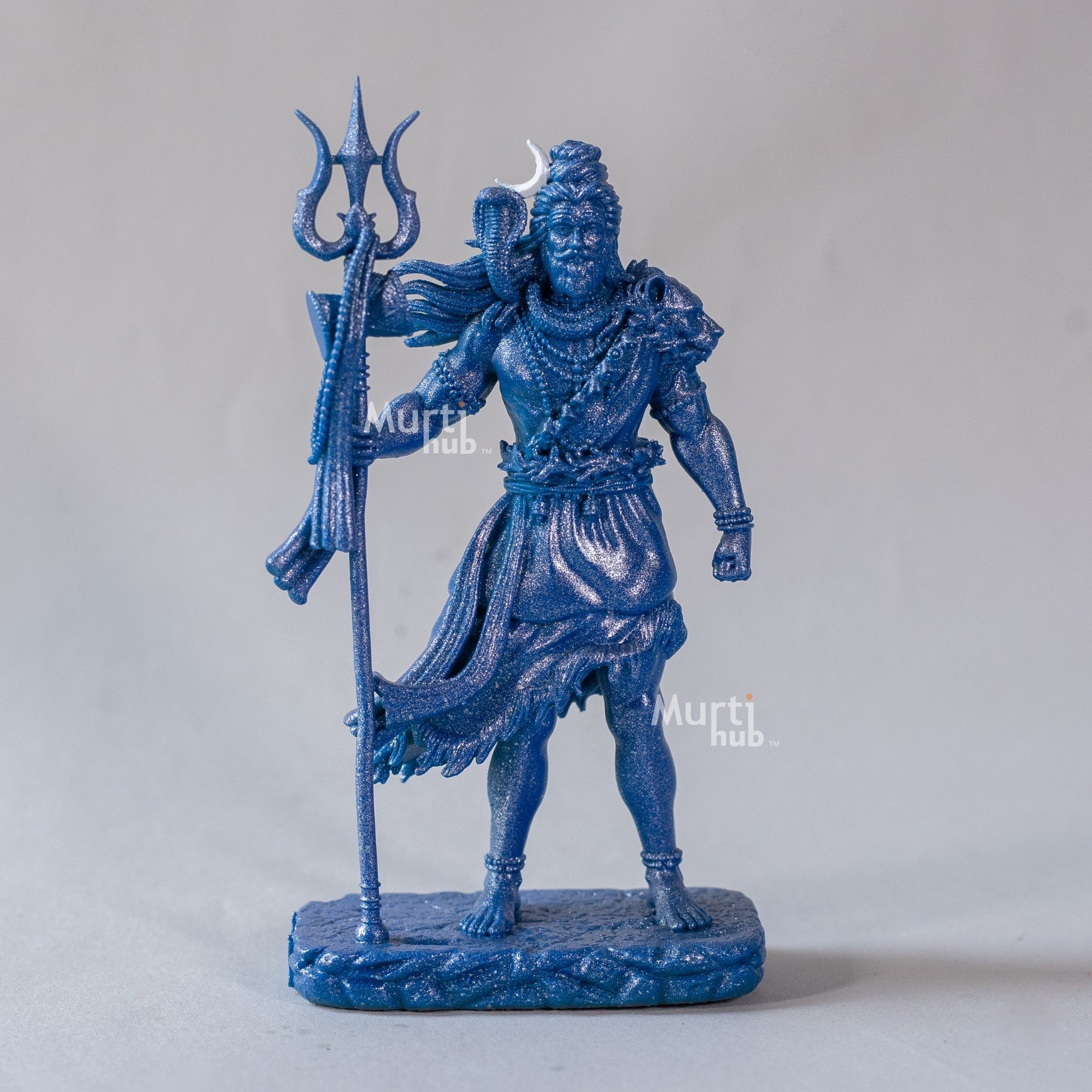 Shiva — The Protector | Standing Mahadev Idol for Car Dashboard | Antique Gold