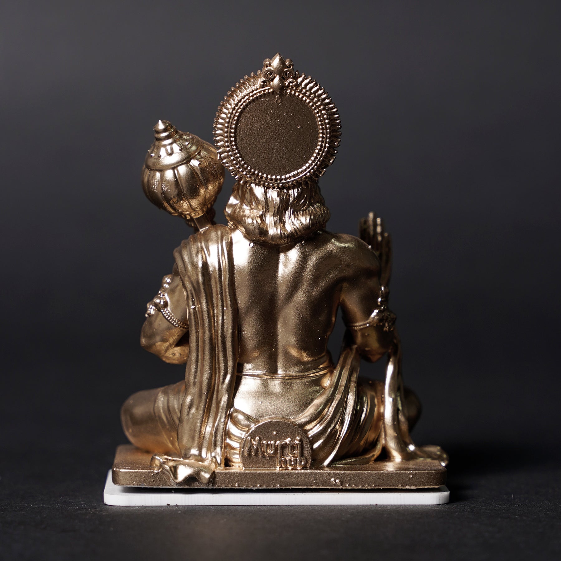 Lord Hanuman Ji — Seated Blessing Idol | Gold Finish | Car Dashboard