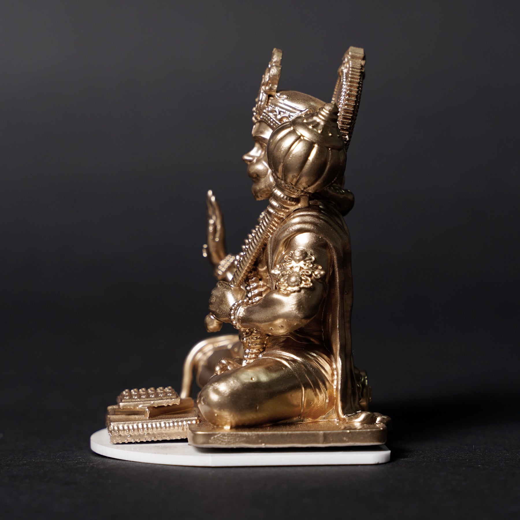 Lord Hanuman Ji — Seated Blessing Idol | Gold Finish | Car Dashboard
