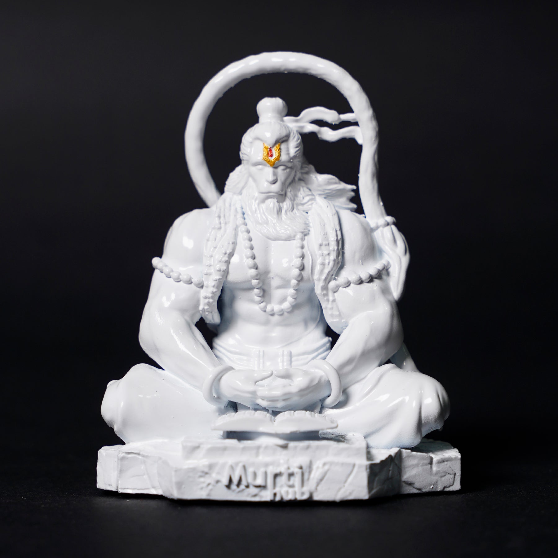 Pavan Sut Hanuman Ji — The Road Guardian | Pure White Finish | Car Dashboard Idol