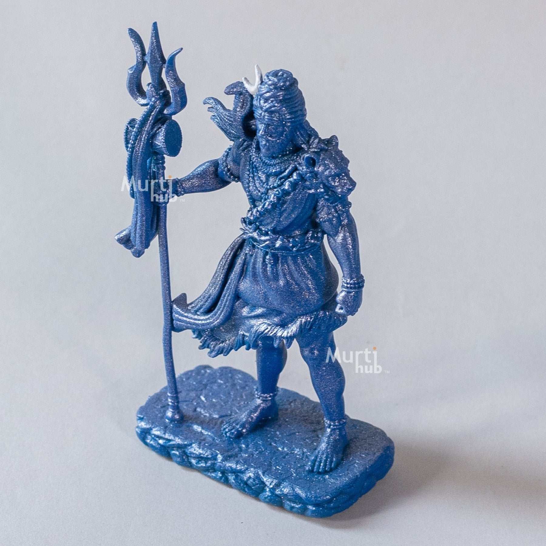 Shiva — The Protector | Standing Mahadev Idol for Car Dashboard | Antique Gold