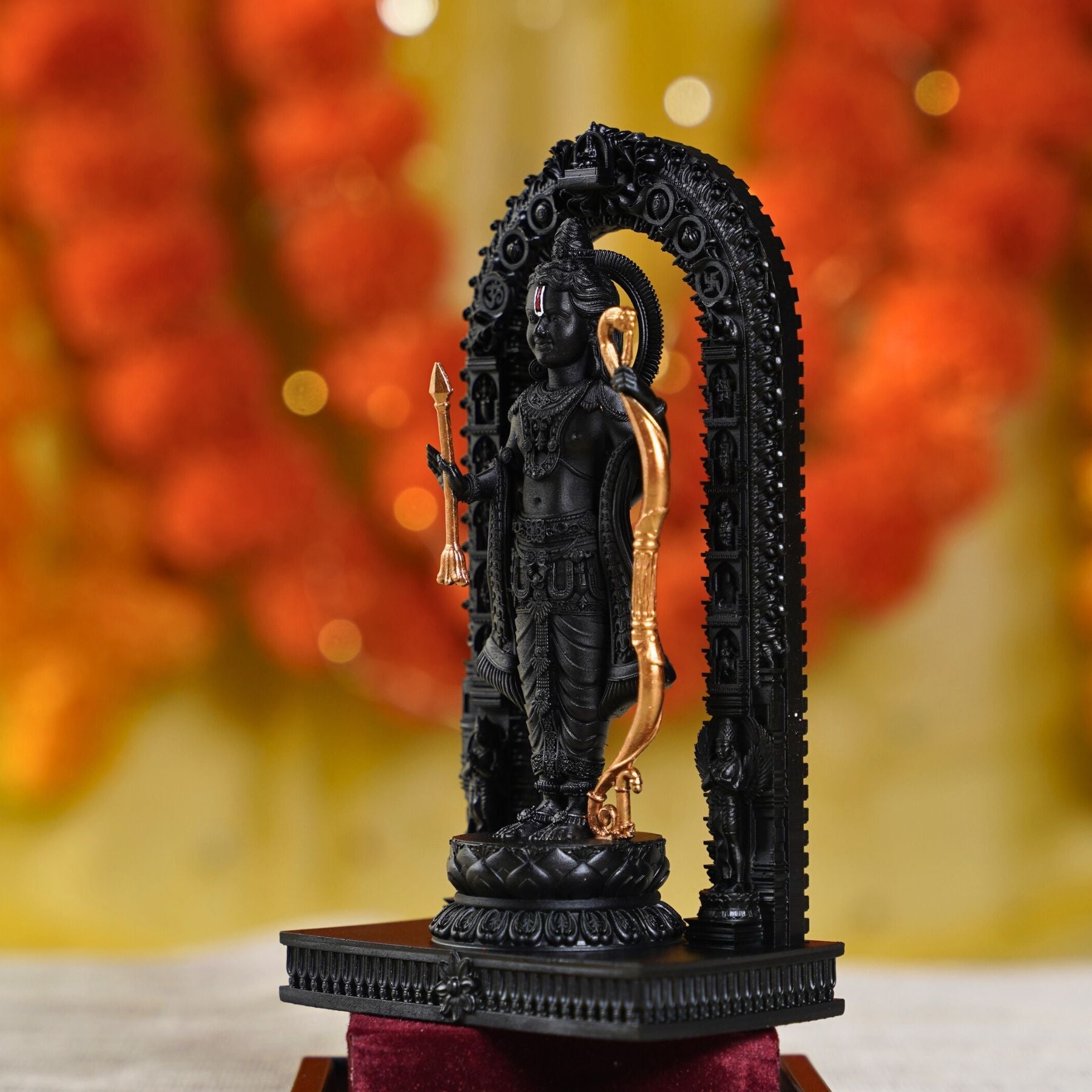 Ram Lalla Ayodhya Idol – Antique Gold | Car Dashboard & Home Mandir | Murtihub