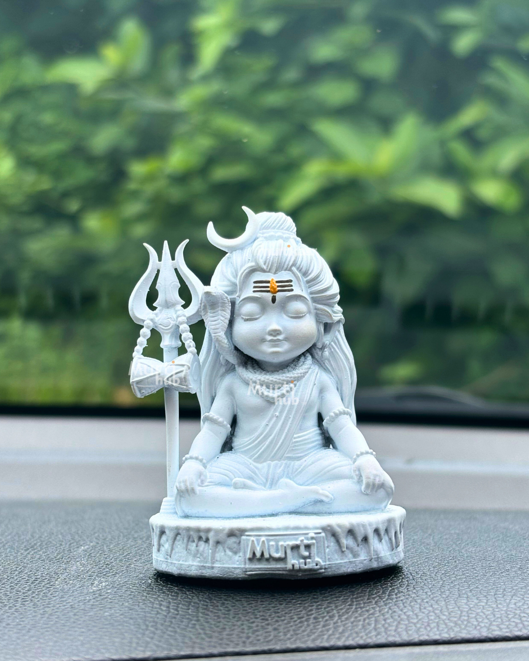 Baal Shiva Idol — The Serene Meditator | Pure White Finish | Car Dashboard & Home