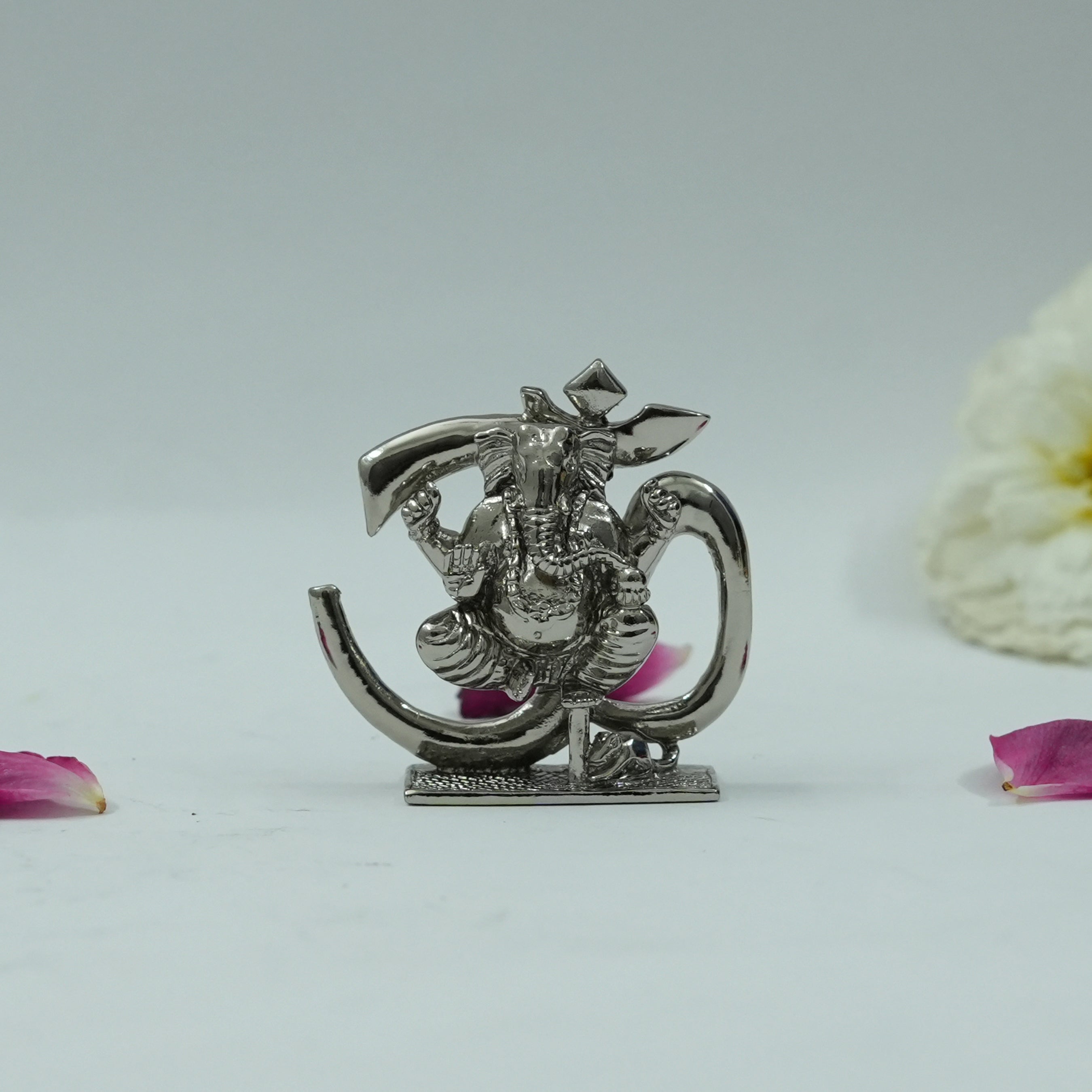 Divine Om Ganesh Brass Idol | Energized Lord Ganesha Aum Murti for Home, Office & Pooja