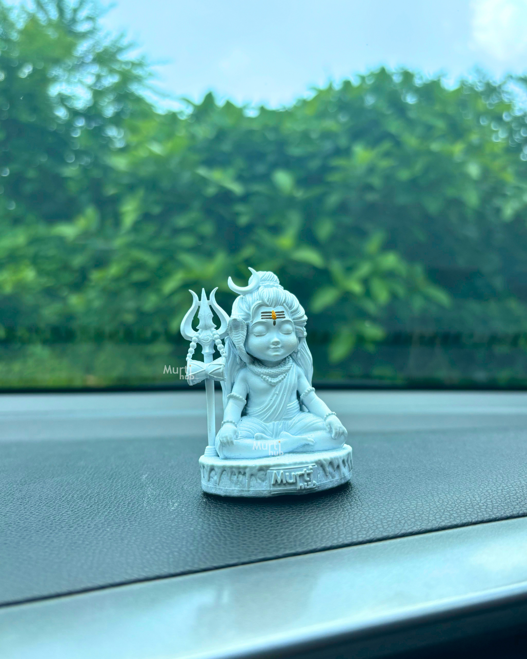 Baal Shiva Idol — The Serene Meditator | Antique Gold Finish | Car Dashboard & Home