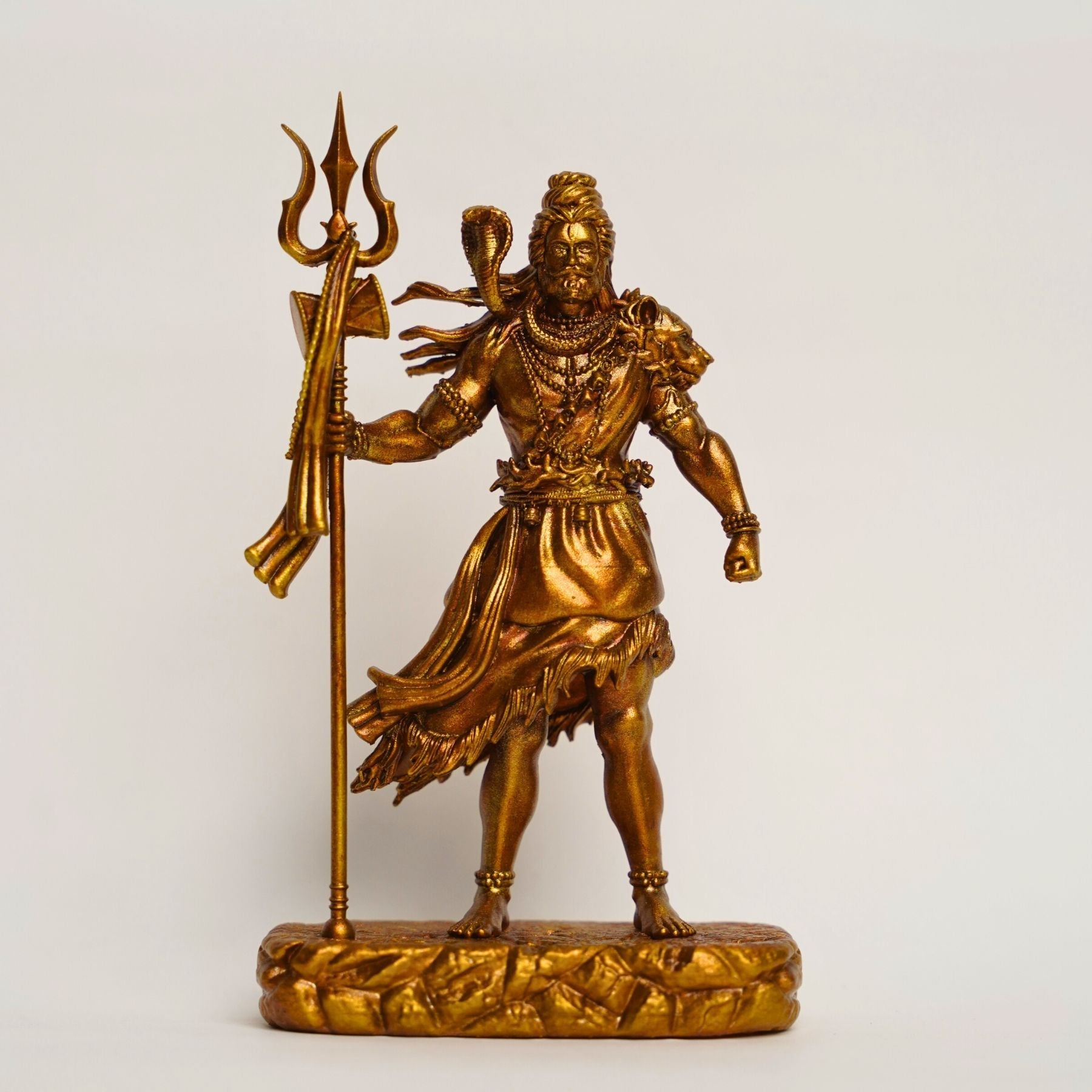 Shiva — The Protector | Standing Mahadev Idol for Car Dashboard | Khakhi