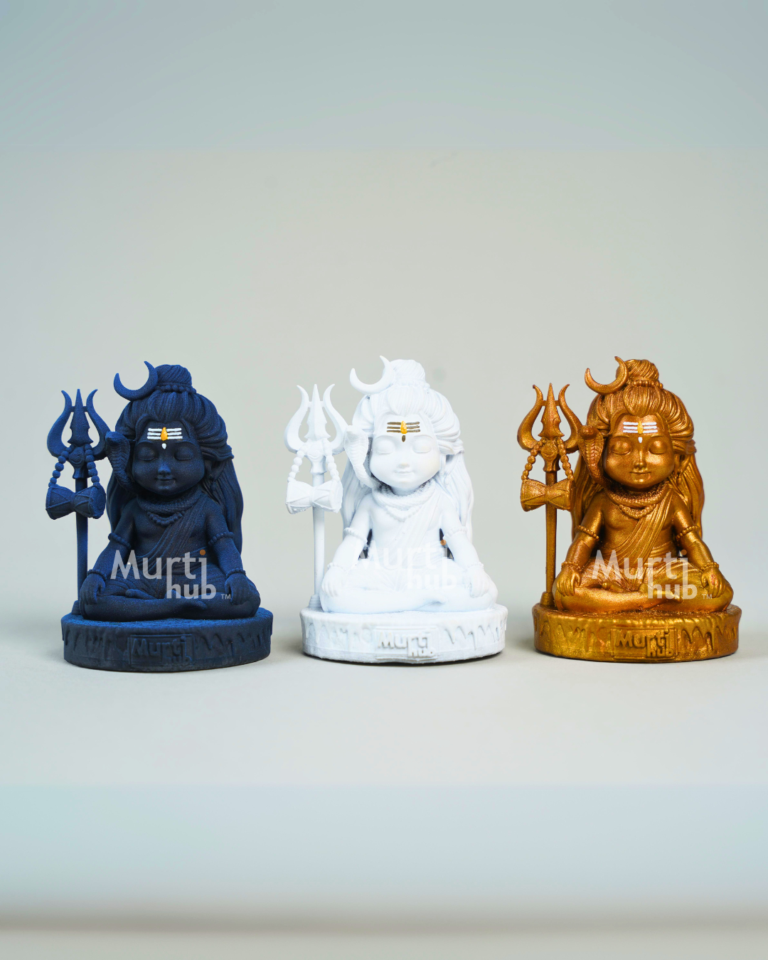 Baal Shiva Idol — The Serene Meditator | Pure White Finish | Car Dashboard & Home