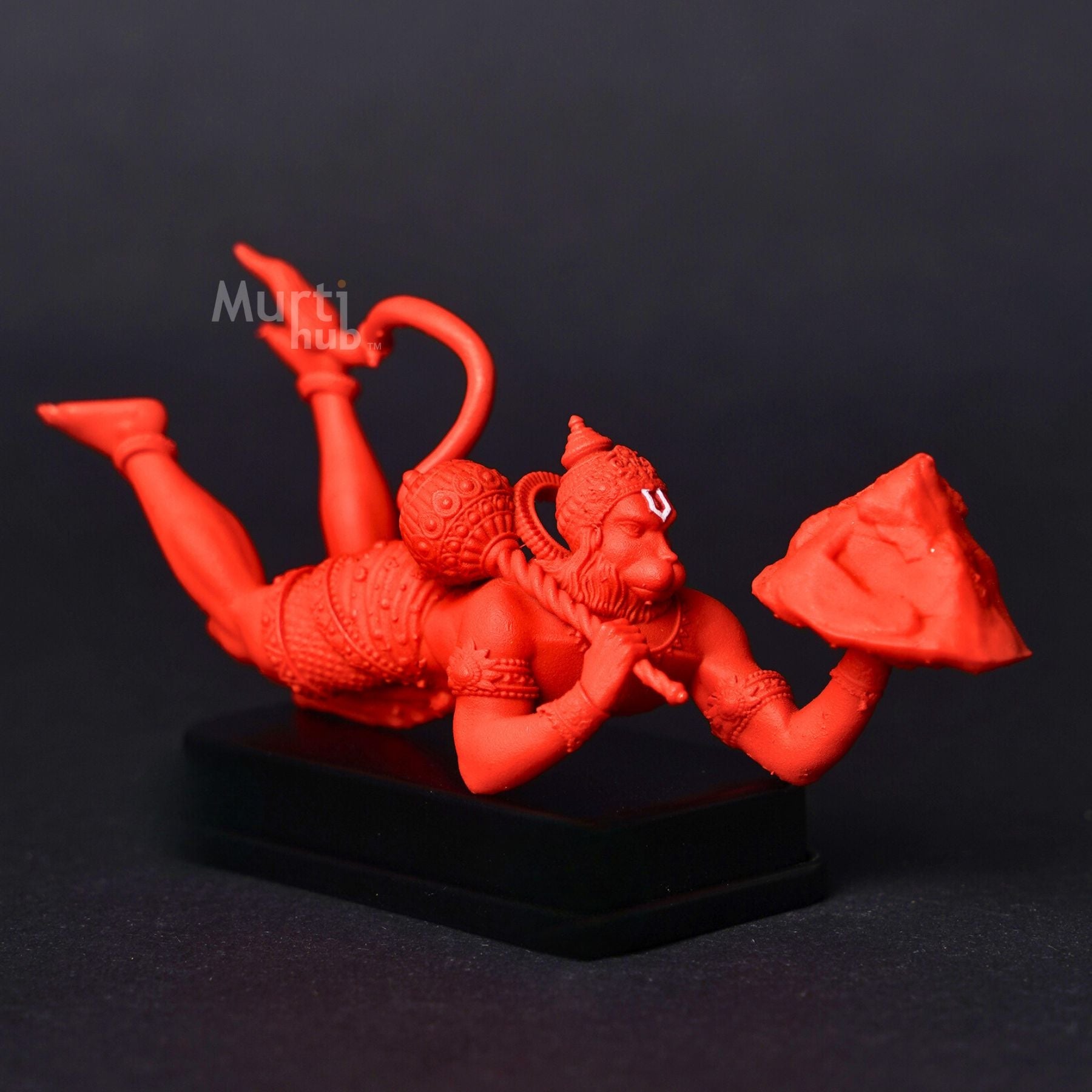 Sanjivani Hanuman in Action — Antique Gold | Flying Bajrangbali Idol for Car Dashboard