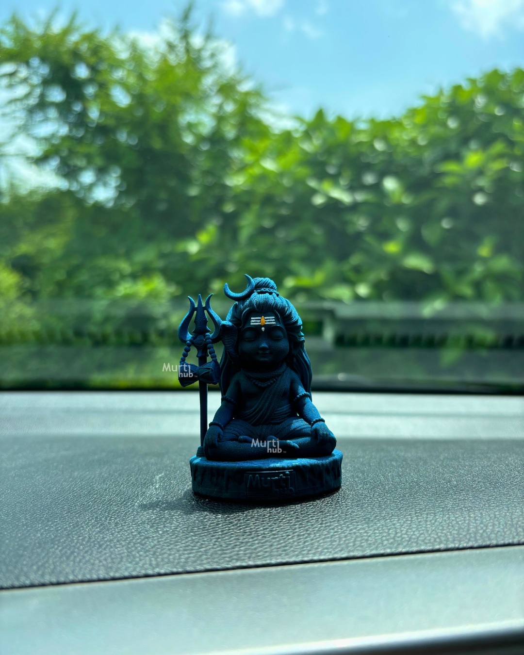 Baal Shiva Idol — The Serene Meditator | Antique Gold Finish | Car Dashboard & Home