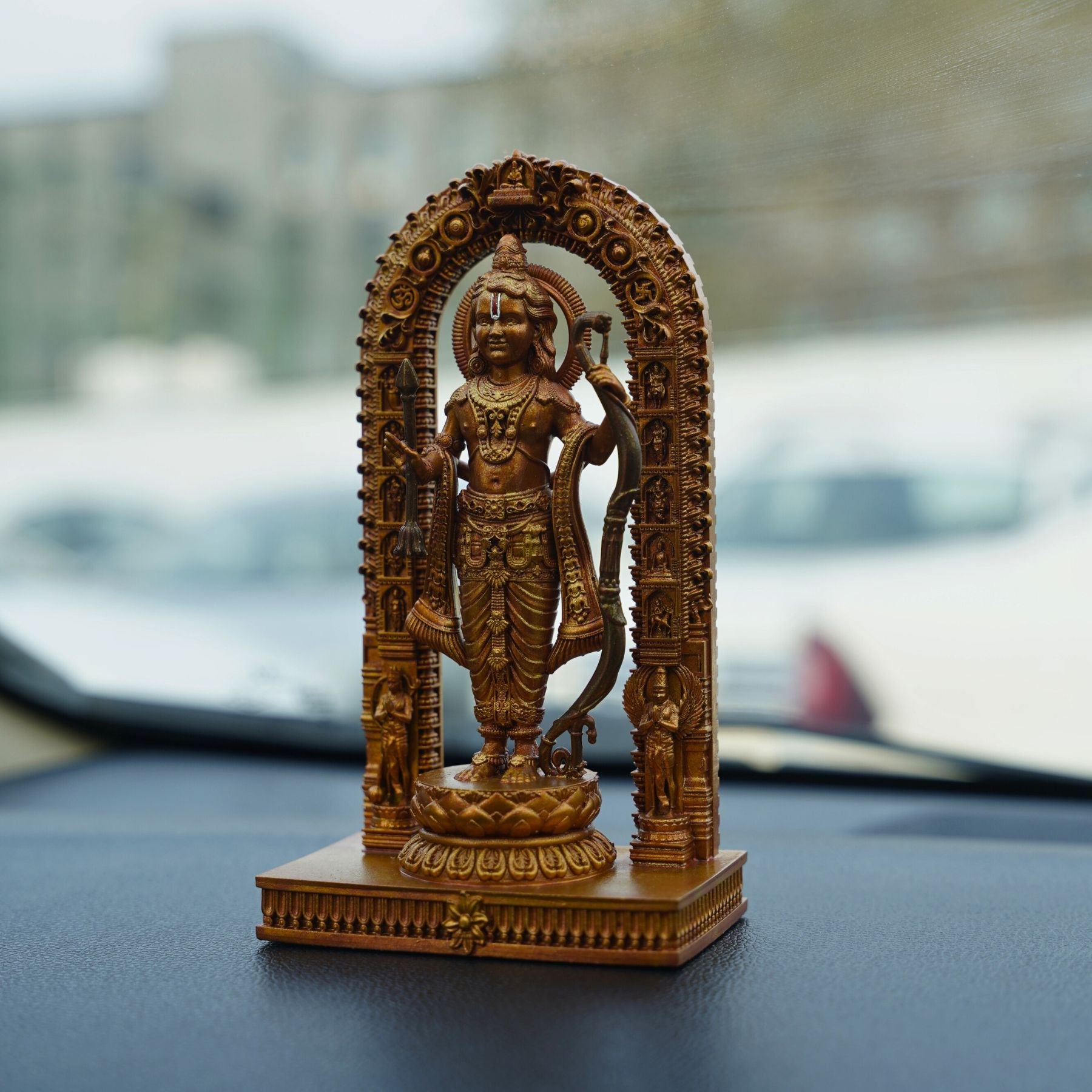 Ram Lalla Ayodhya Idol – Antique Gold | Car Dashboard & Home Mandir | Murtihub