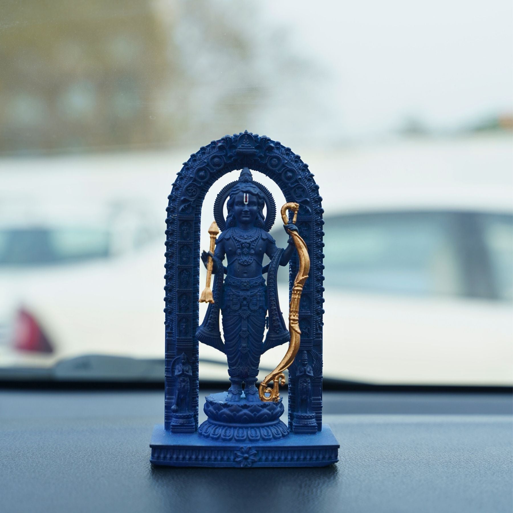 Ram Lalla Ayodhya Idol – Antique Gold | Car Dashboard & Home Mandir | Murtihub