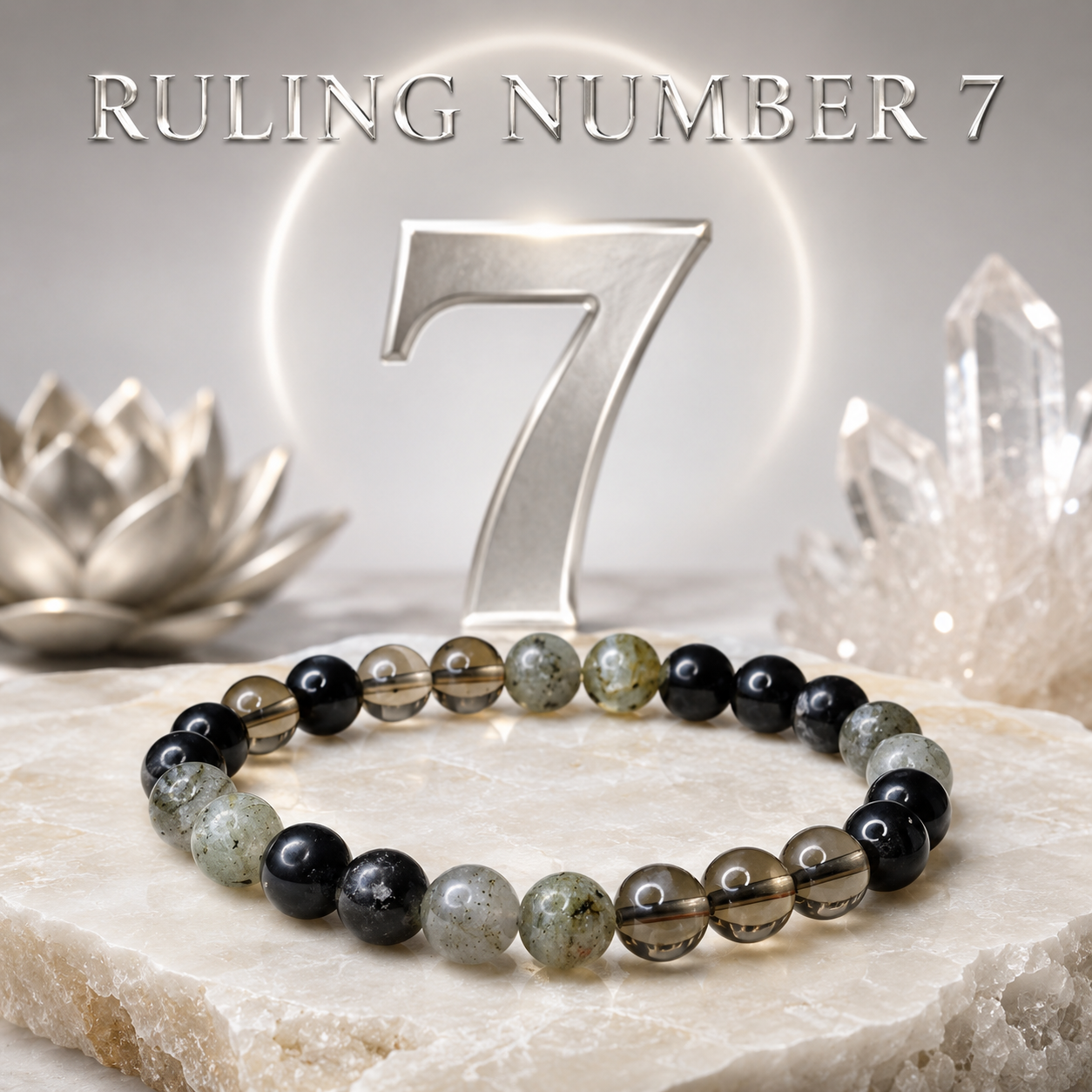 Ruling Number 7 | Crystal Bracelet | Numerology Bracelet - 8mm