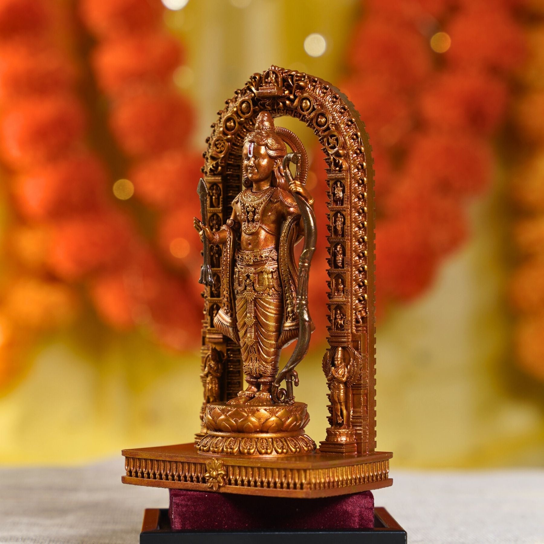 Ram Lalla Ayodhya Idol – Antique Gold | Car Dashboard & Home Mandir | Murtihub
