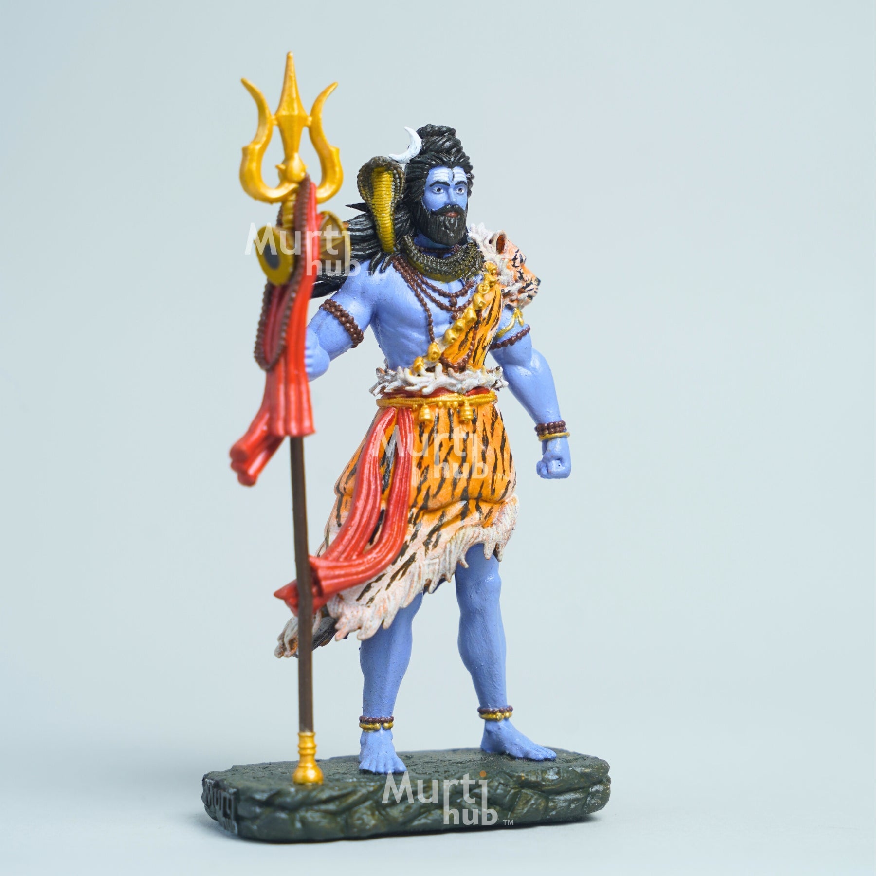 Shiva — The Protector | Exclusively Hand-Painted Standing Mahadev Idol | 12 cm