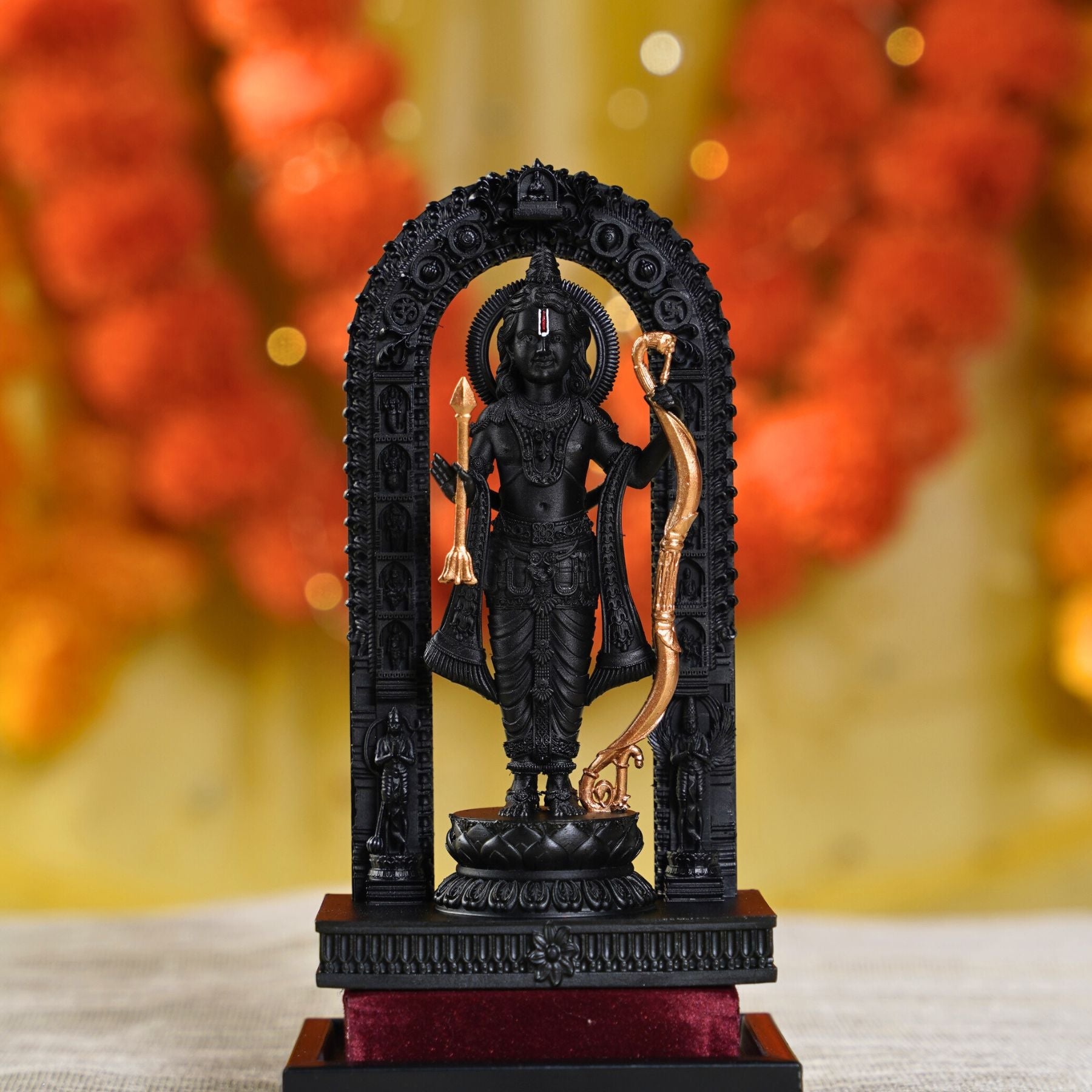 Ram Lalla Ayodhya Idol – Antique Gold | Car Dashboard & Home Mandir | Murtihub