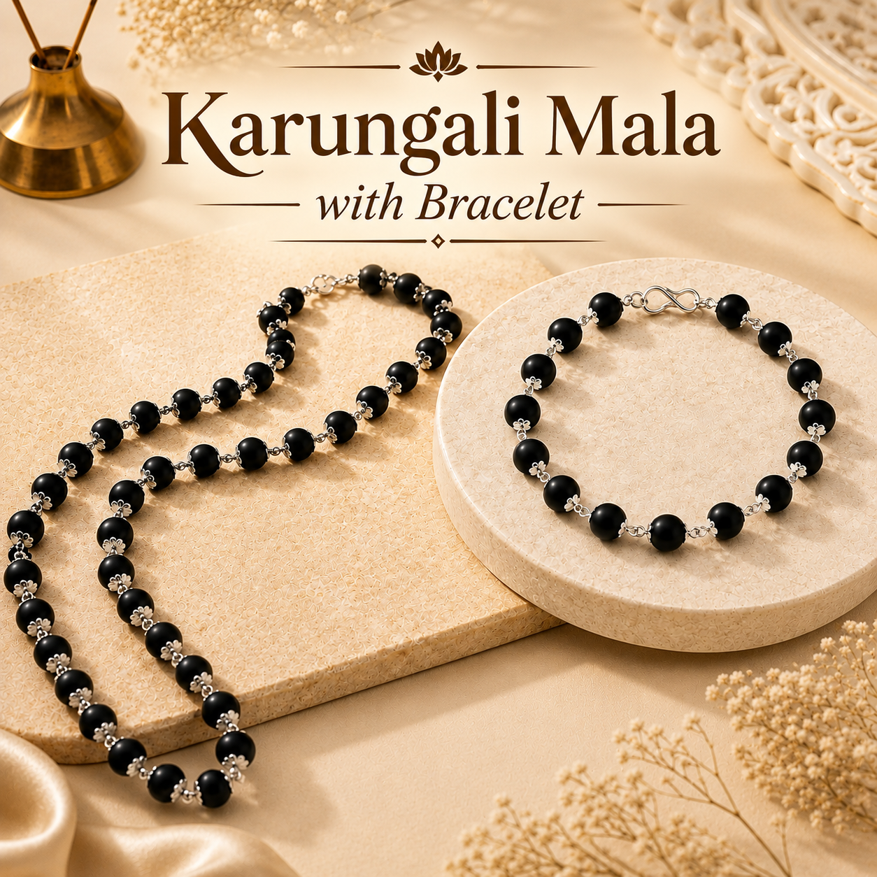 Karungali mala with bracelet combo